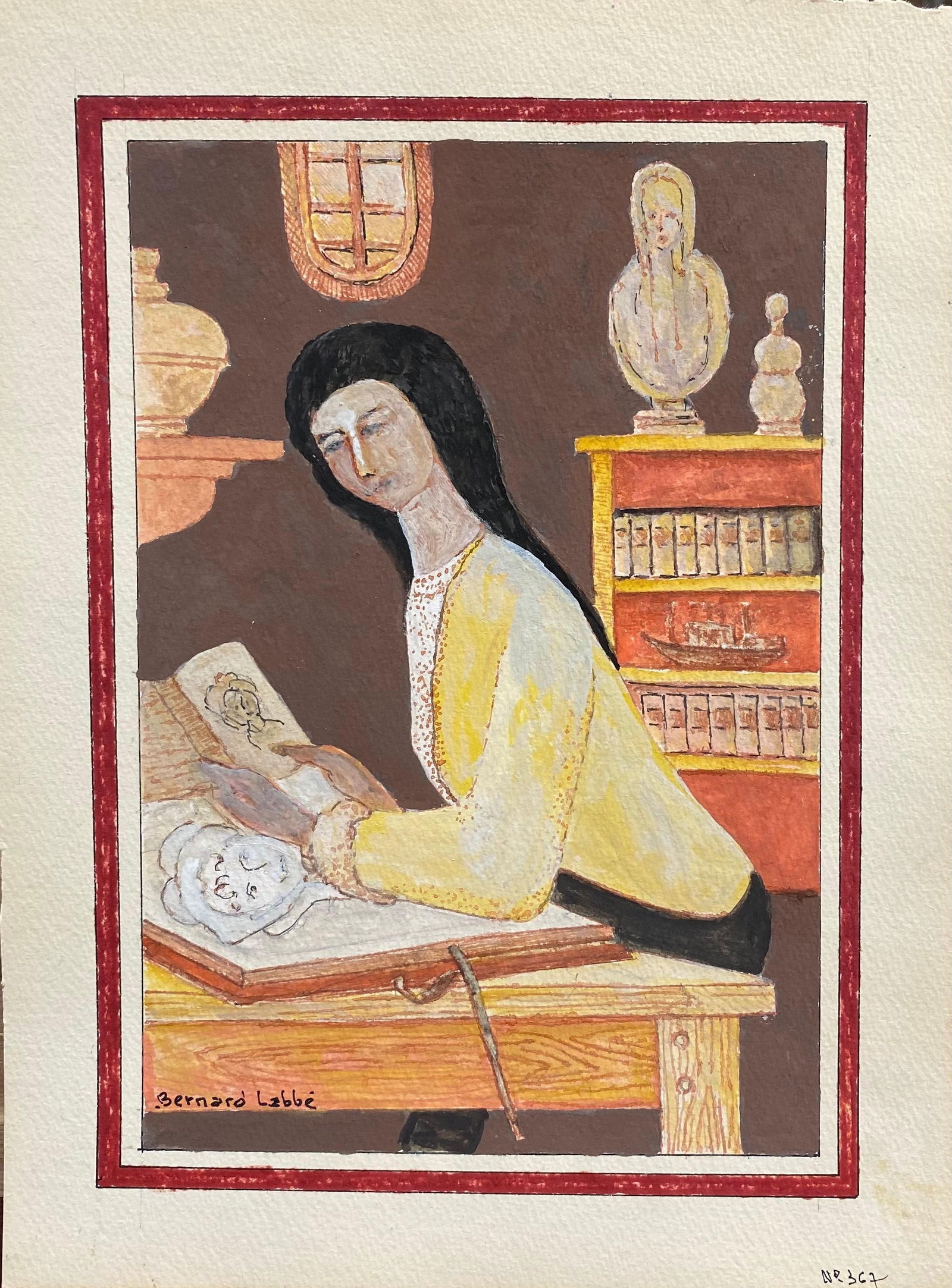 1950's French Modernist Painting Signed 1950s - 8