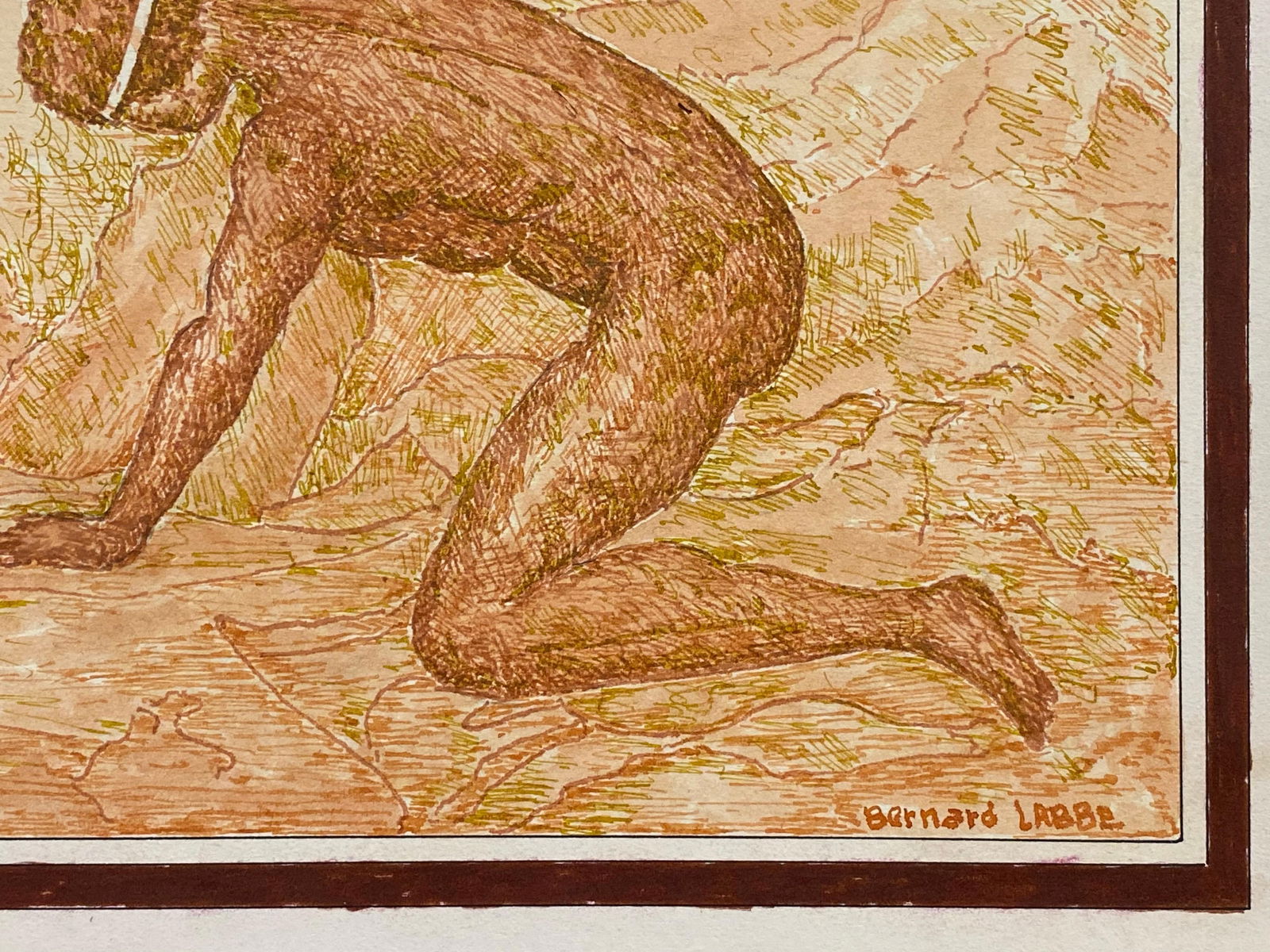 1950's French Modernist Painting Signed, Figure in Landscape 1950s - 3