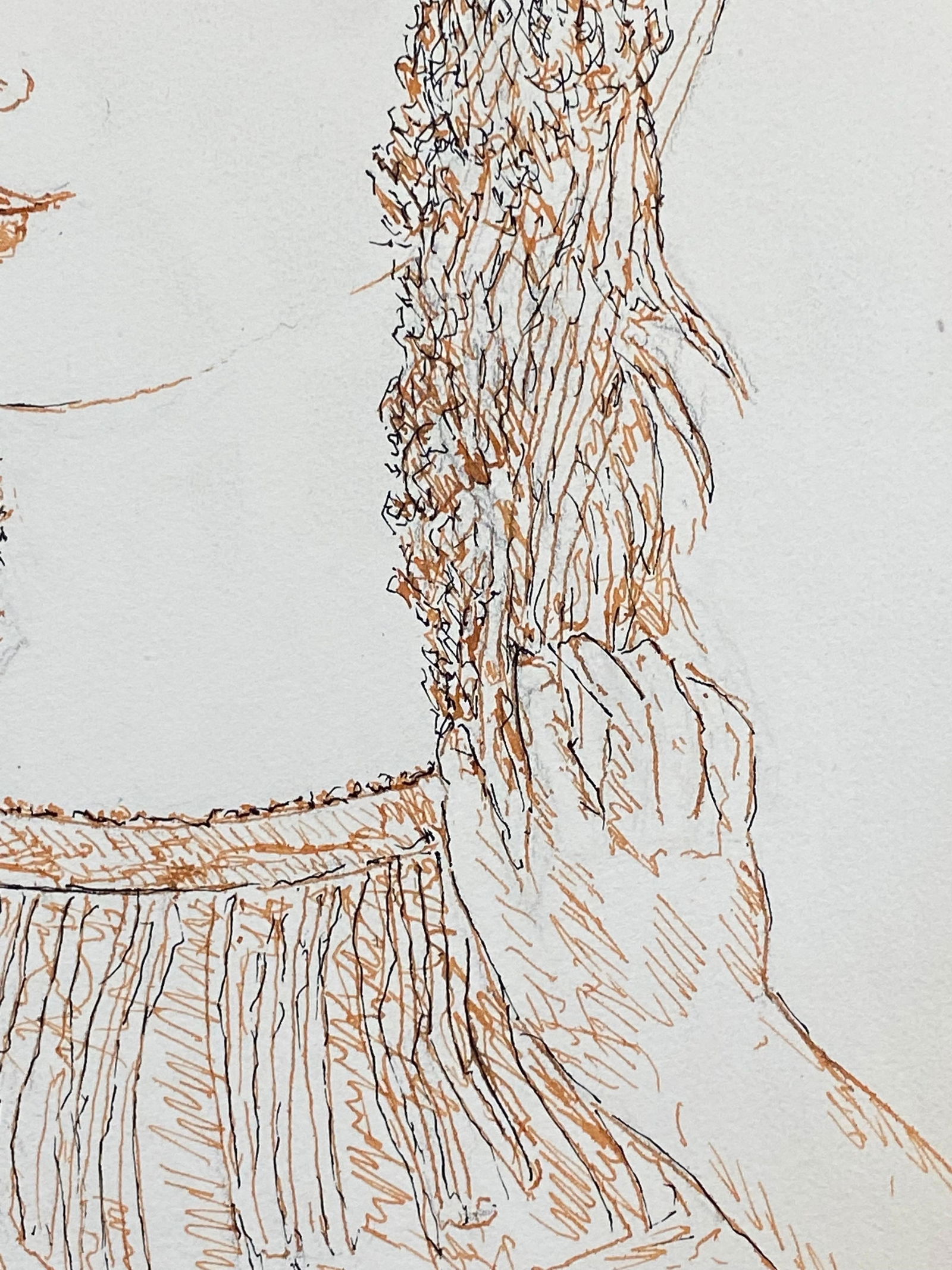 1950's French Modernist/ Cubist Drawing - Portrait Of Lady 1950 - 4