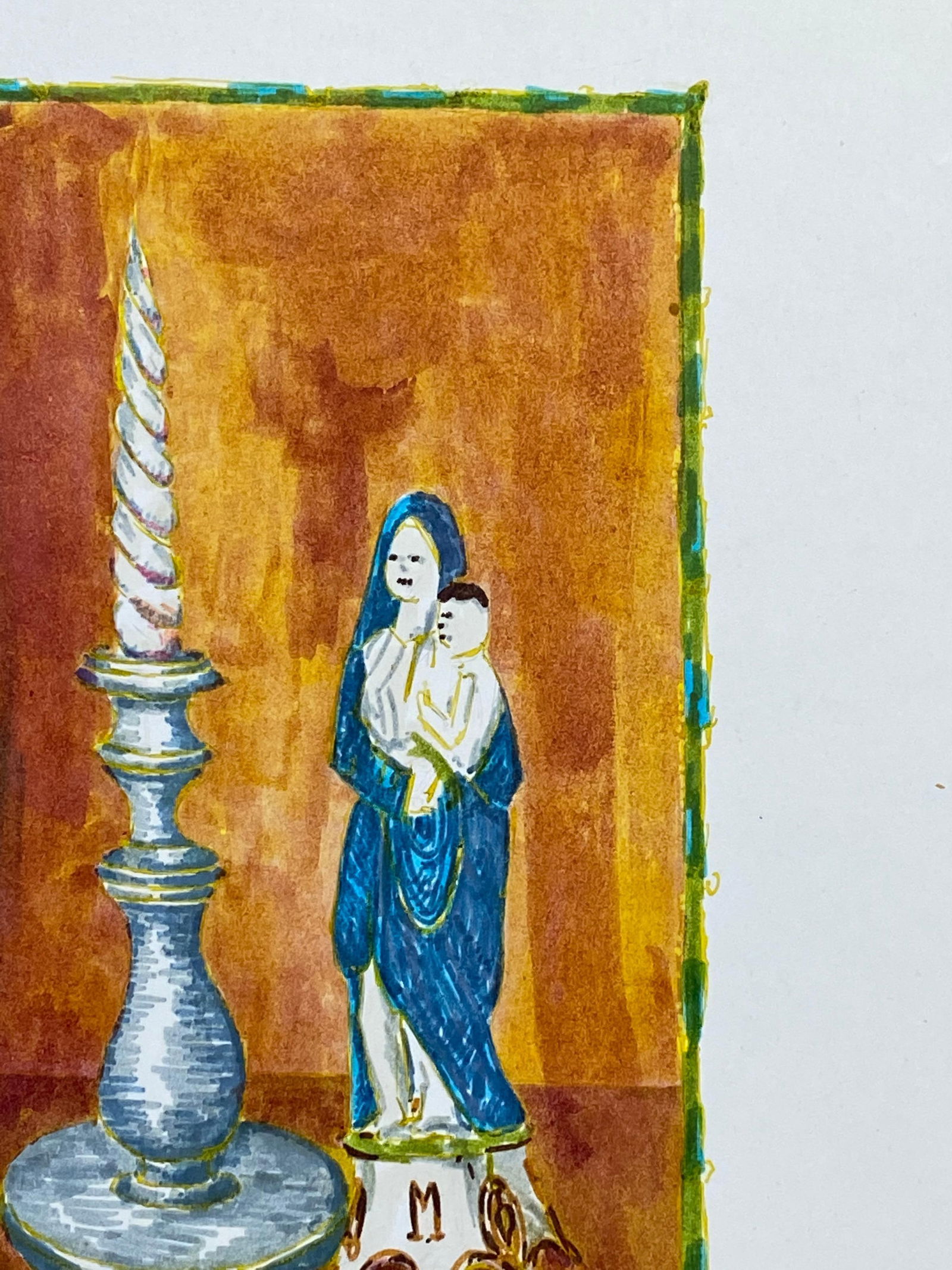 1950's French Modernist/ Cubist Painting - Mother & Child Vs Objects Scene 1950 - 13