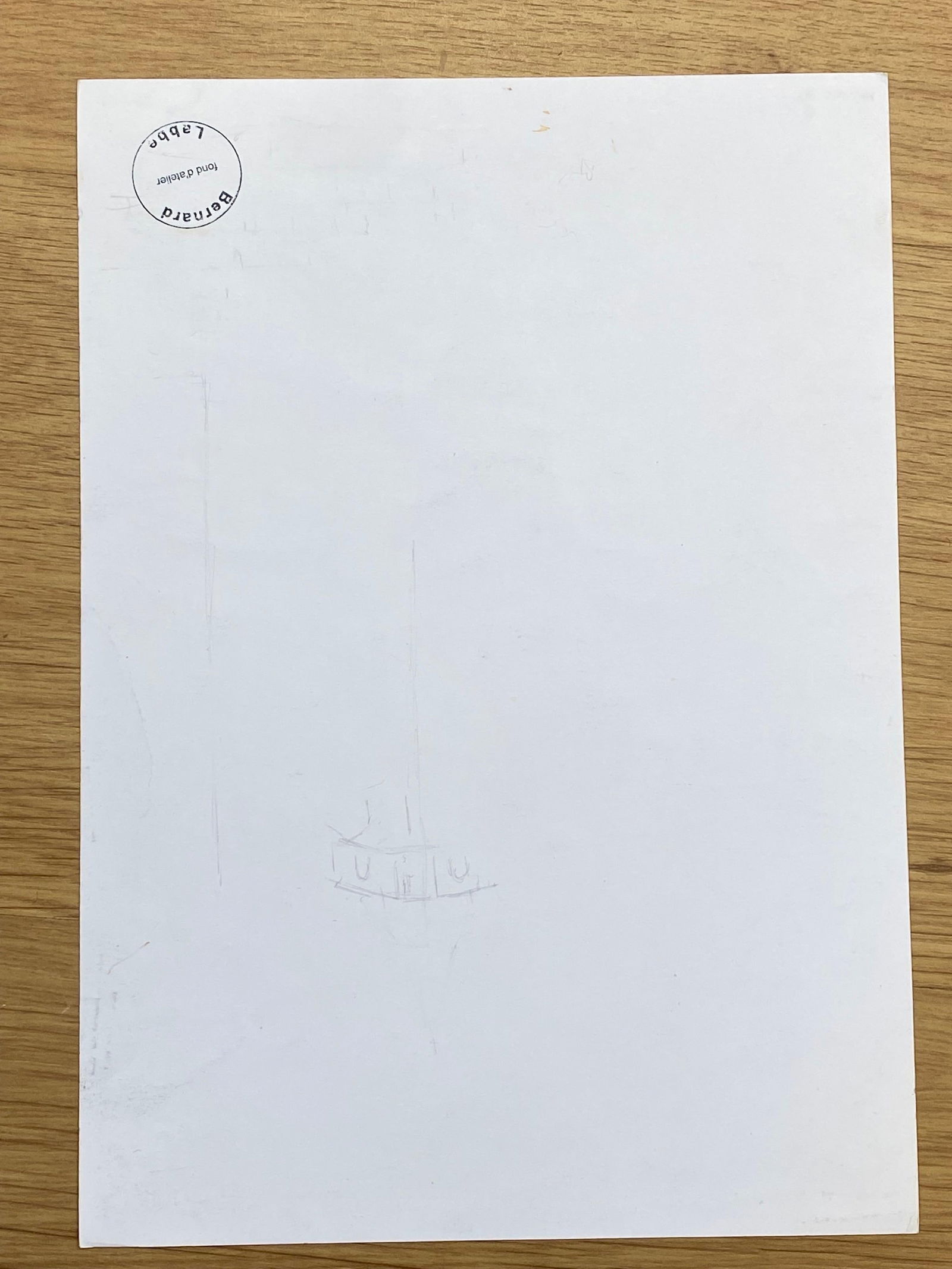 1950's French Modernist/ Cubist Painting - Orange French Church 1950 - 7