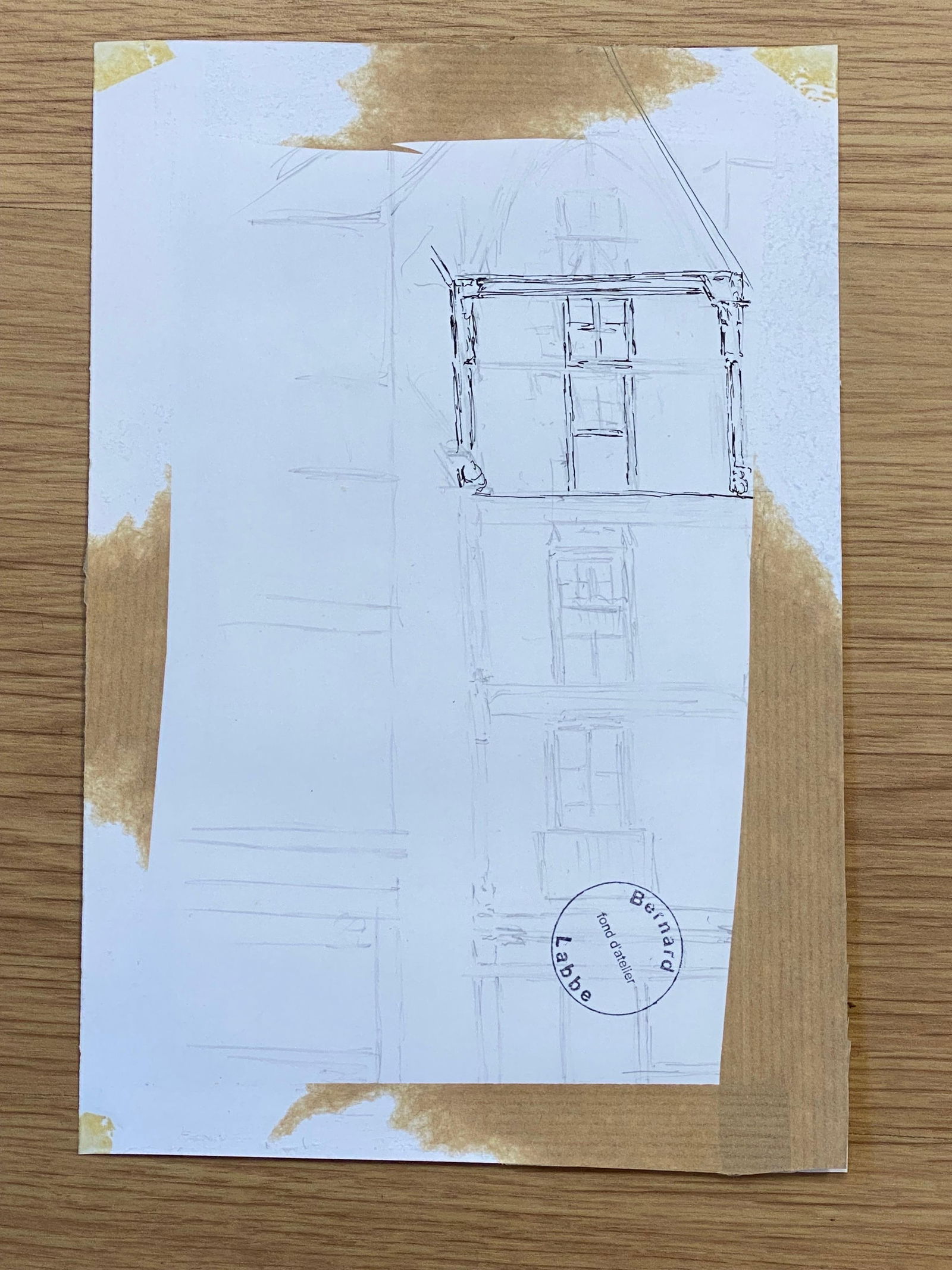 1950's French Modernist/ Cubist Painting - Red Fine Landscape 1950 - 12