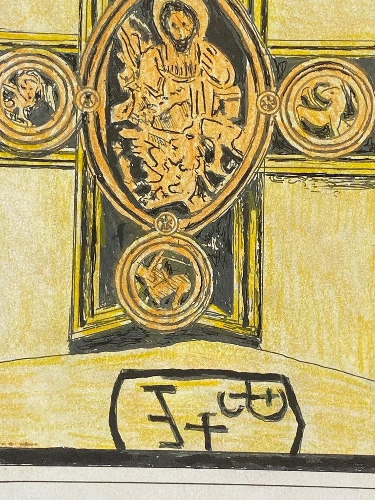 1950's French Modernist/ Cubist Painting - Religious Architecture 1950 - 3