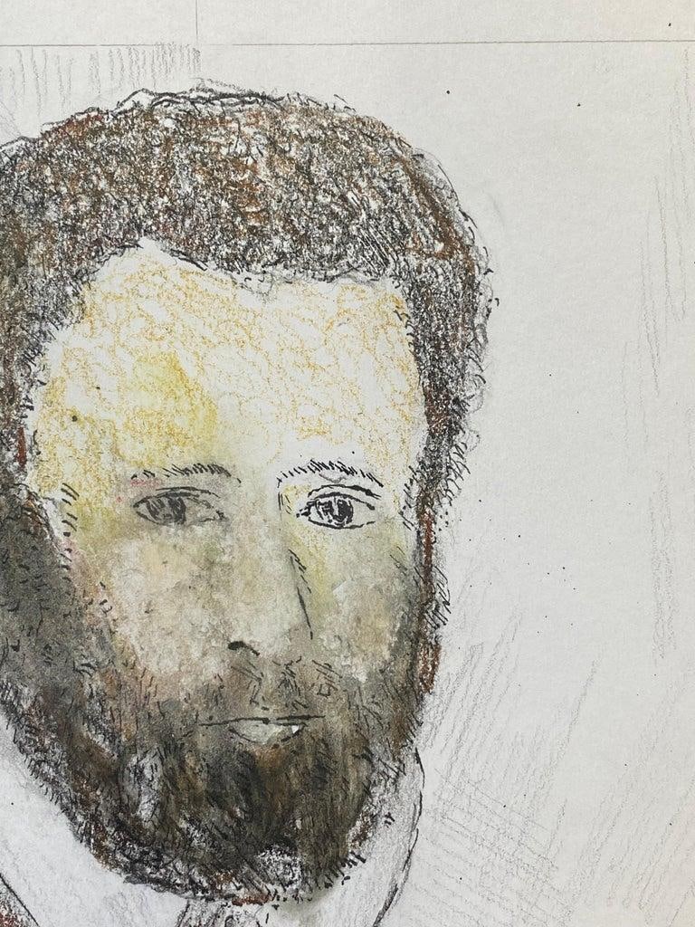 1950's French Modernist/ Cubist Painting Signed - Male Portrait 1950 - 2