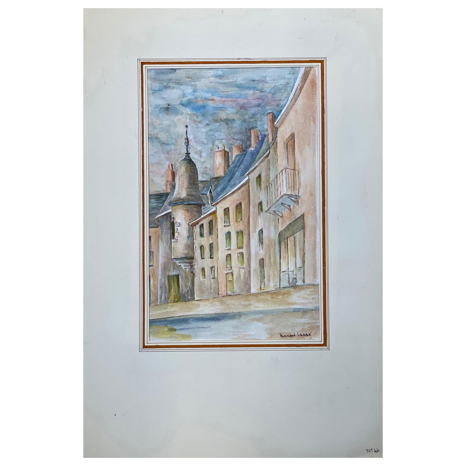 1950's French Modernist/ Cubist Painting Signed, Tall French Buildings 1950s - 7