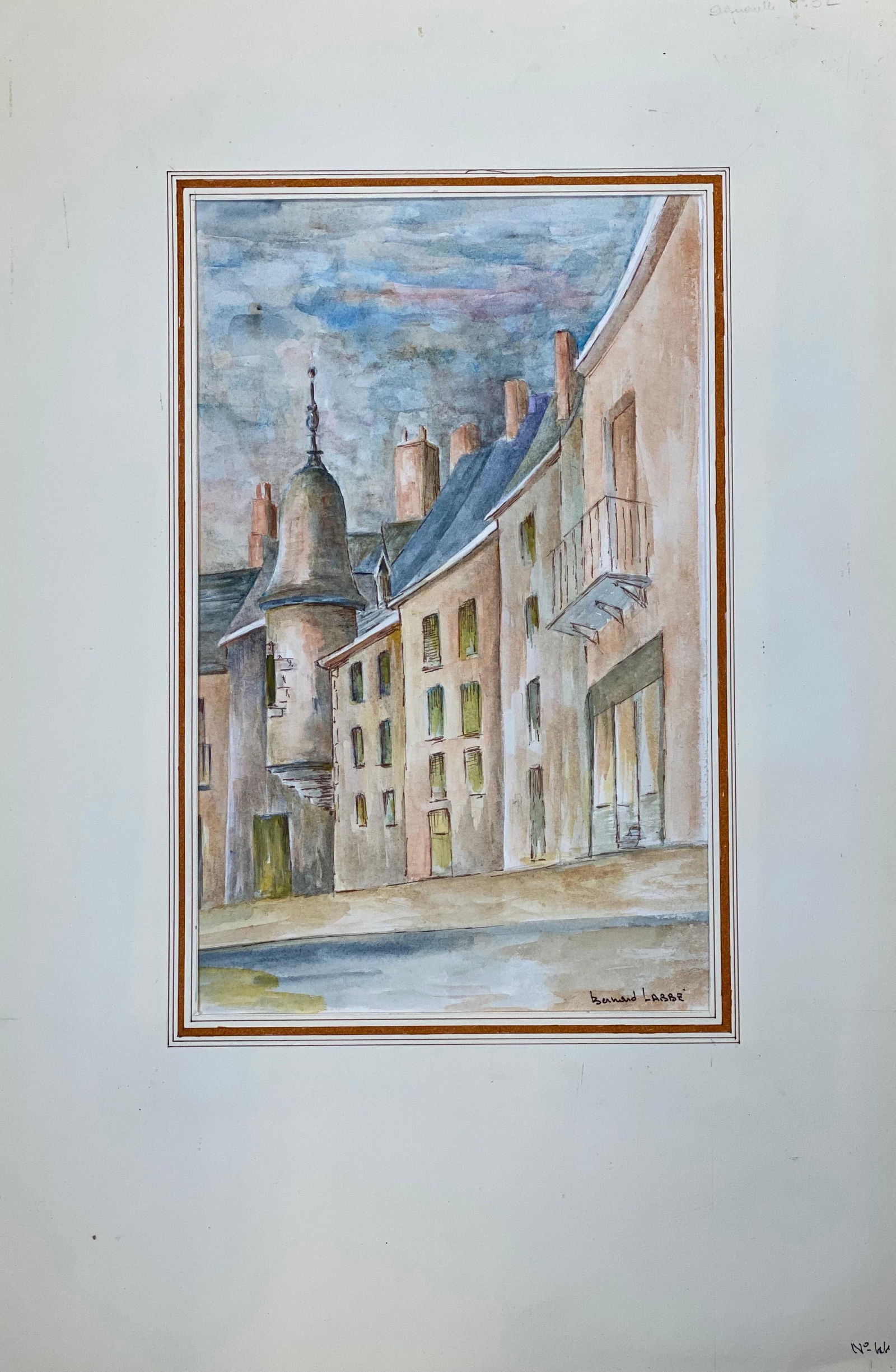 1950's French Modernist/ Cubist Painting Signed, Tall French Buildings 1950s - 8