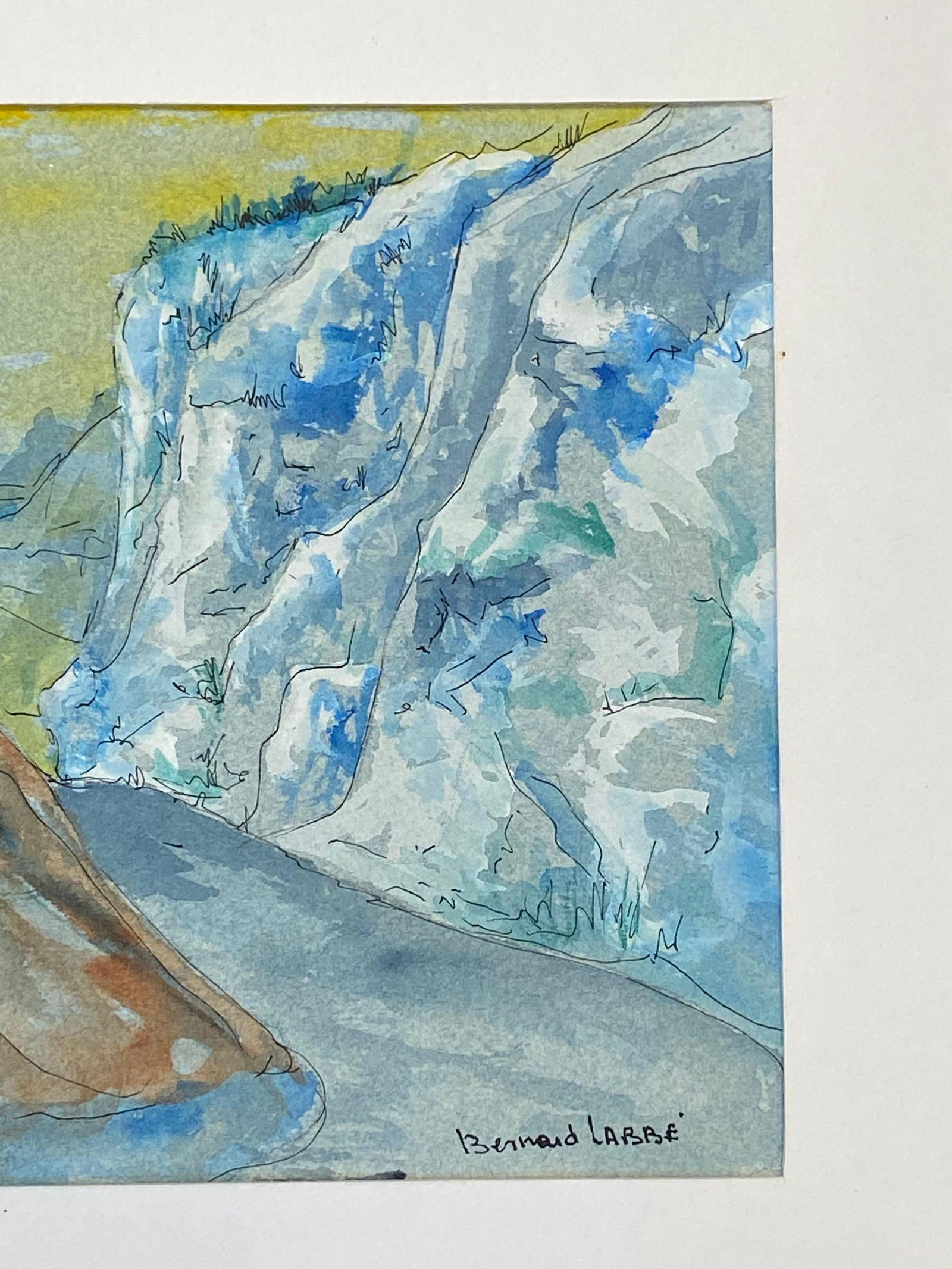 1950's French Modernist/ Cubist Painting Signed, through the Mountains 1950 - 6