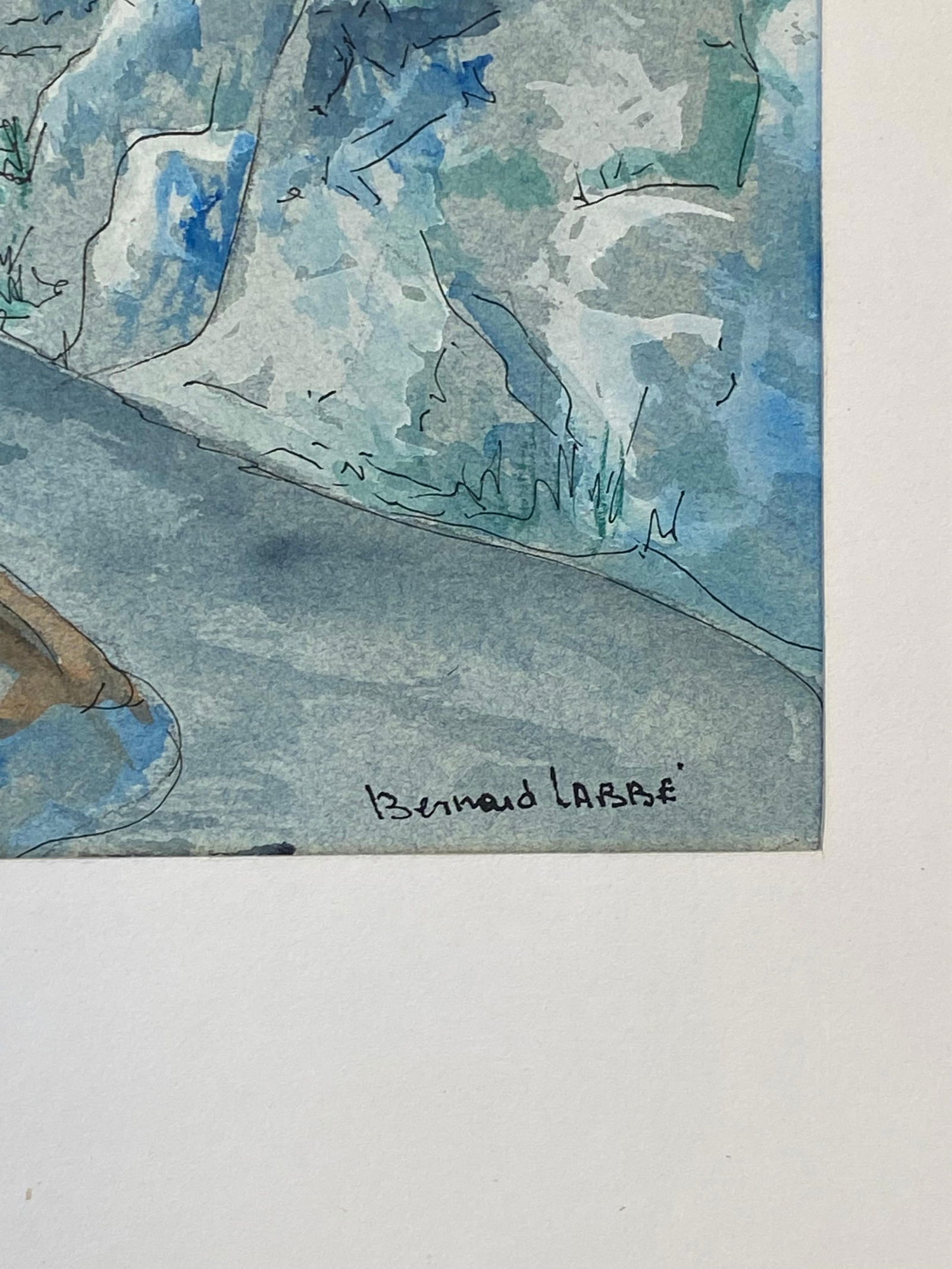 1950's French Modernist/ Cubist Painting Signed, through the Mountains 1950 - 10