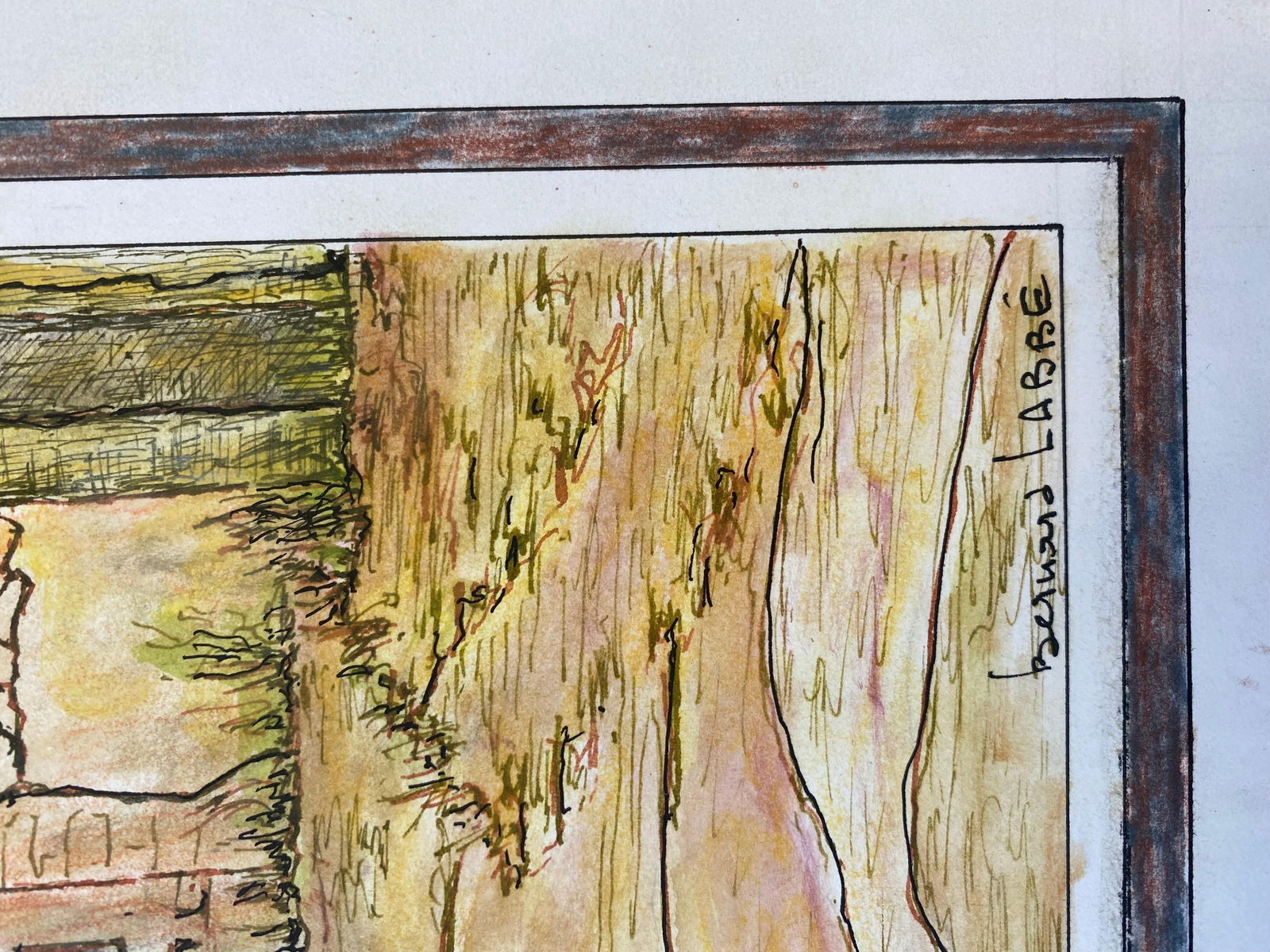 1950's French Modernist/ Cubist Painting Signed, Vintage French Building 1950 - 2