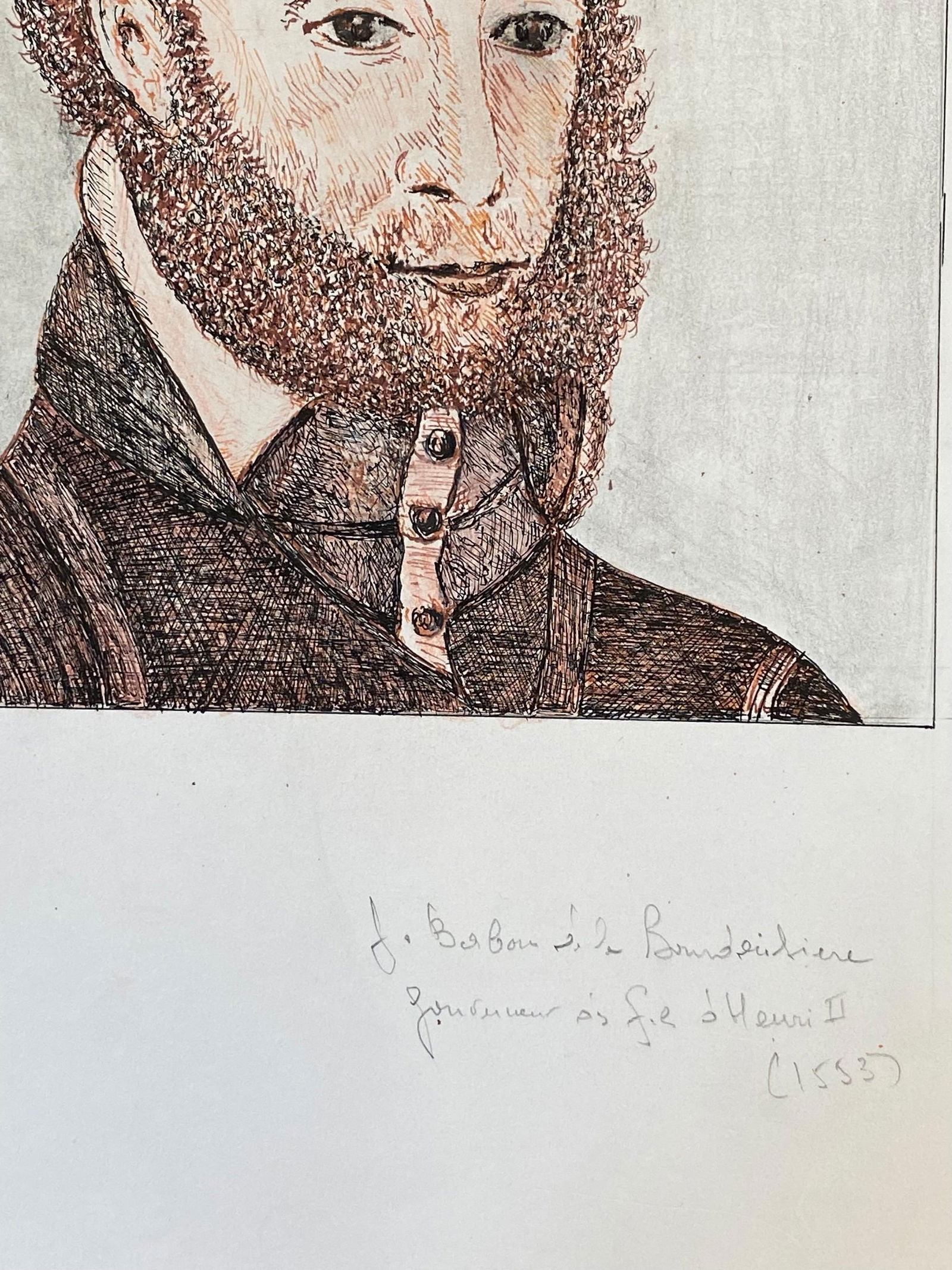 1950's French Modernist/ Cubist Painting, Bearded Man Portrait 1950 - 5