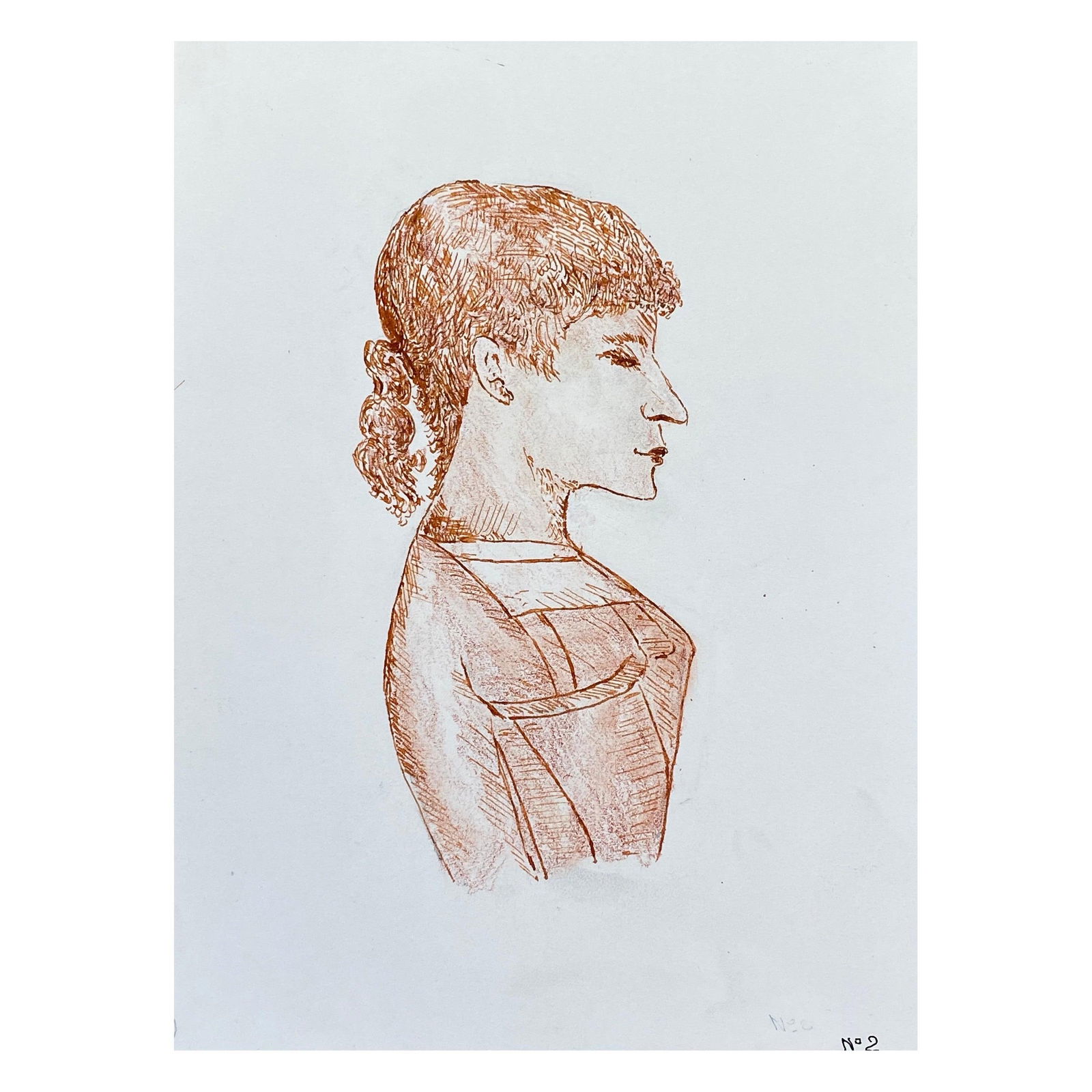 1950's French Modernist/ Cubist Painting, Side Portrait of Lady 1950 - 2