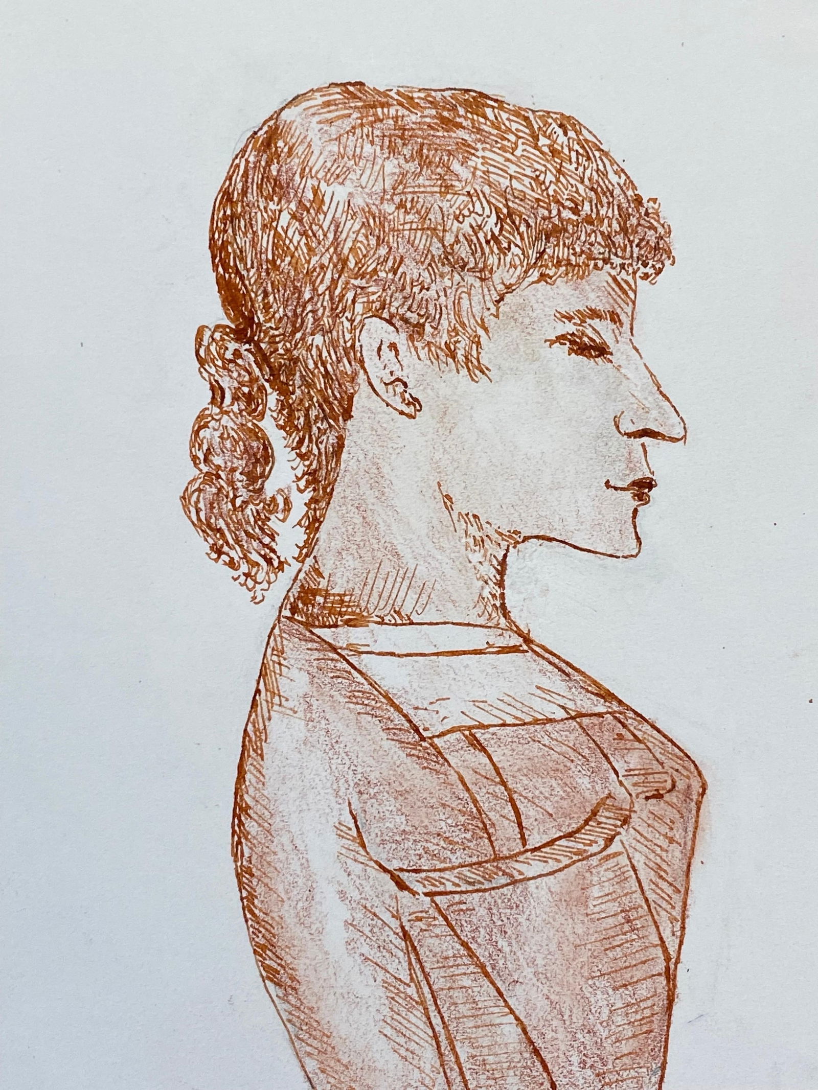 1950's French Modernist/ Cubist Painting, Side Portrait of Lady 1950 - 3