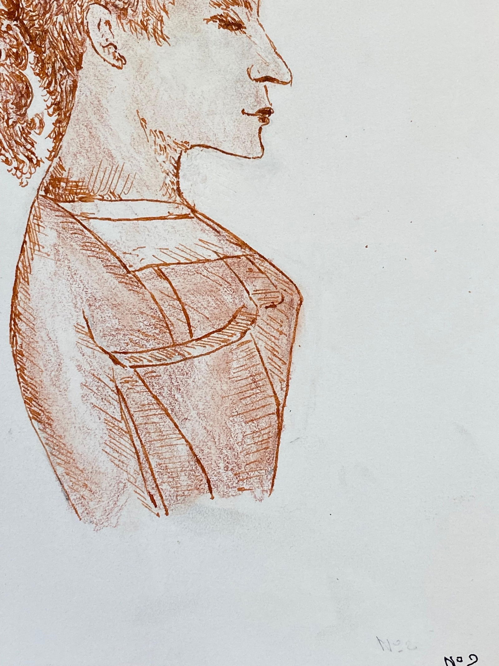 1950's French Modernist/ Cubist Painting, Side Portrait of Lady 1950 - 4