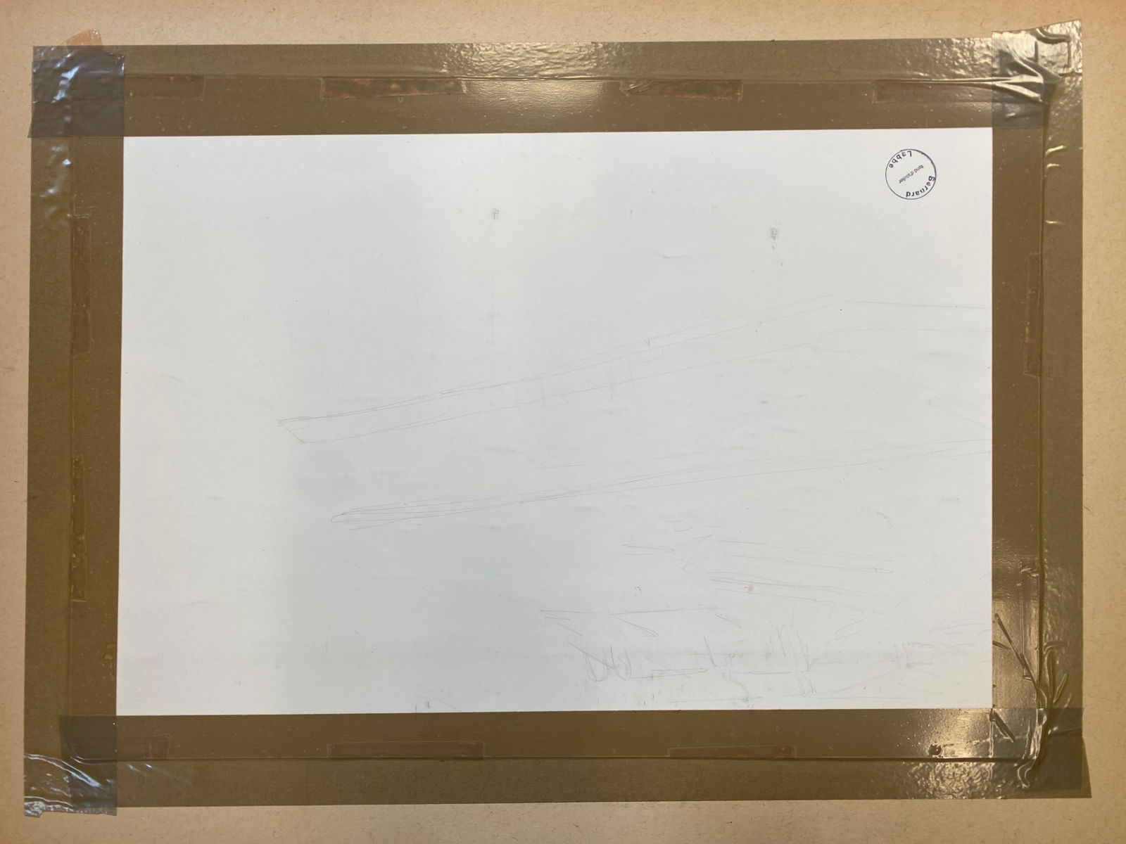 1950's French Modernist/ Cubist Signed Painting Black & White Village Landscape 1950 - 3