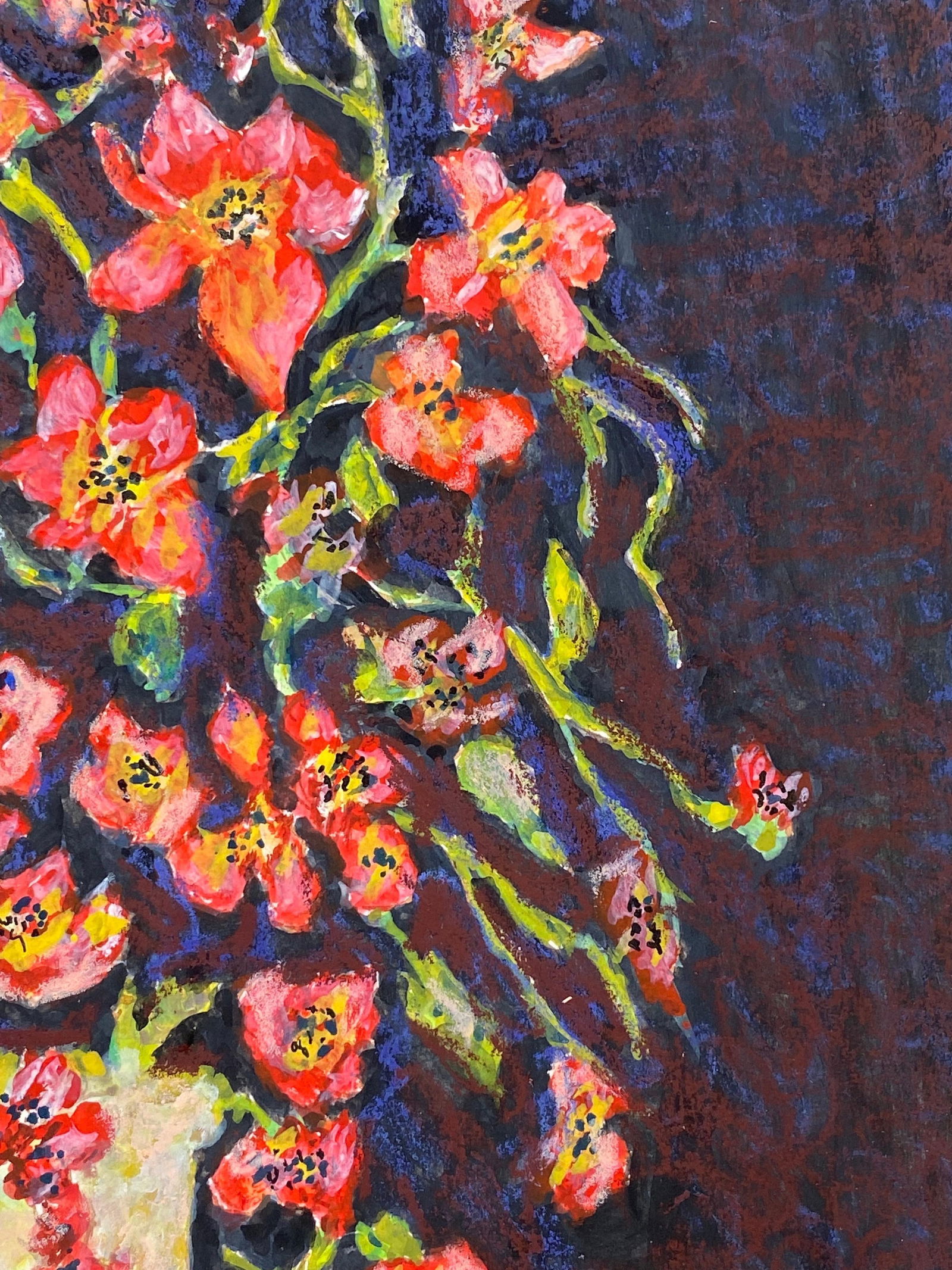 1950's French Modernist/ Cubist Signed Painting, Beautiful Flowers in Vase 1950 - 8