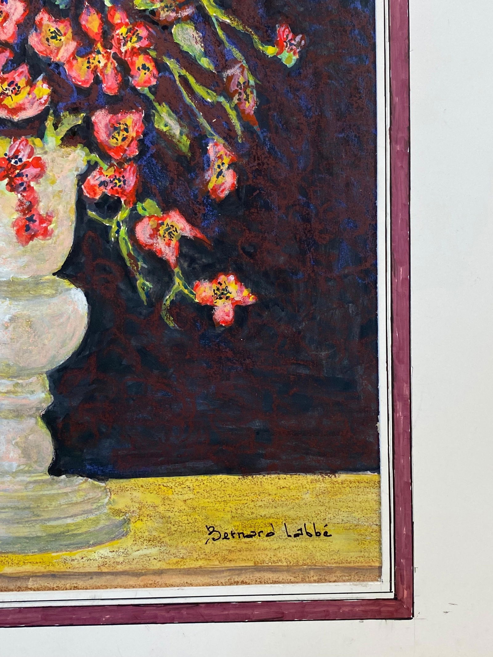 1950's French Modernist/ Cubist Signed Painting, Beautiful Flowers in Vase 1950 - 12