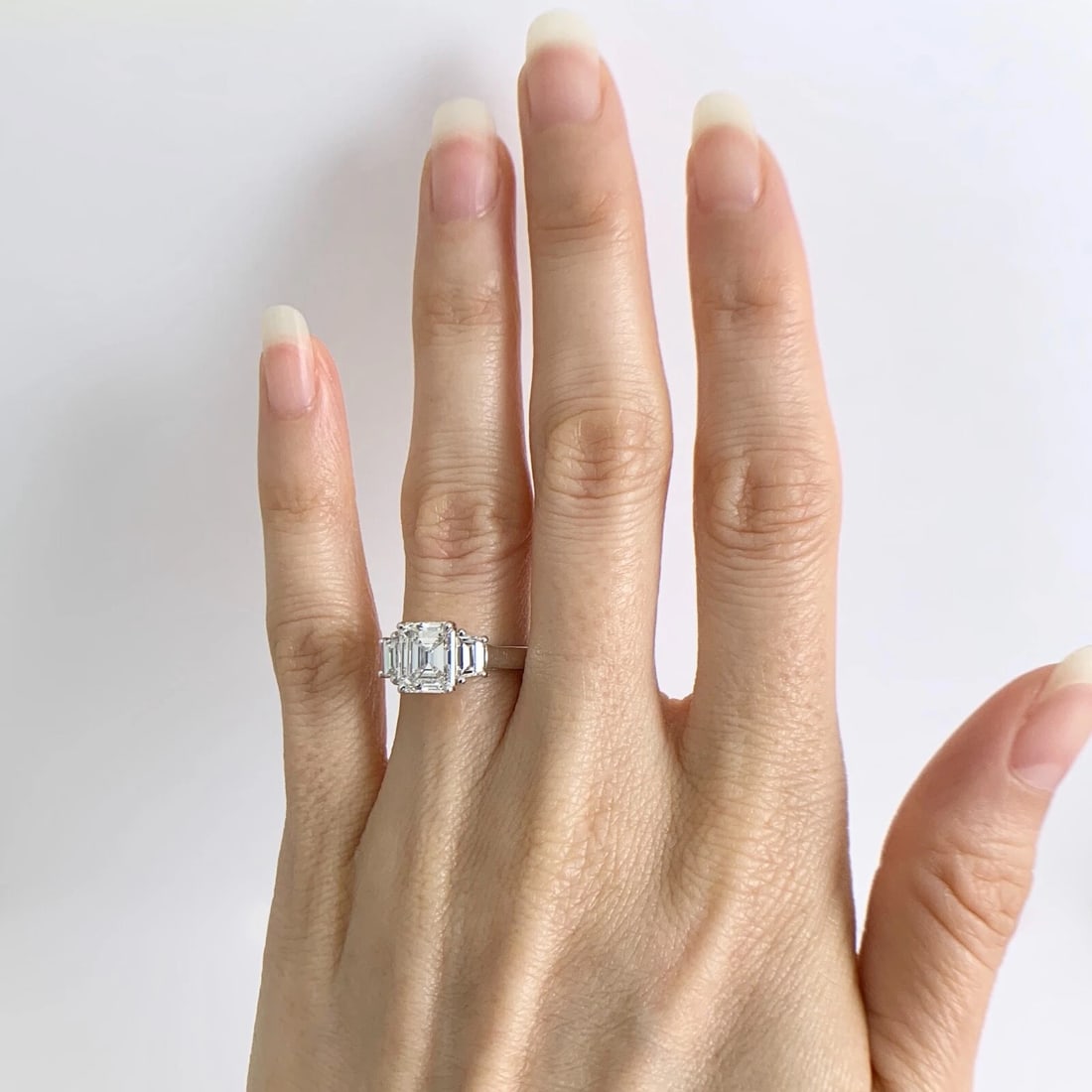 GIA 3-Stone Emerald Cut Trapezoid Diamond Platinum Engagement Ring 2.63 CTW - 3