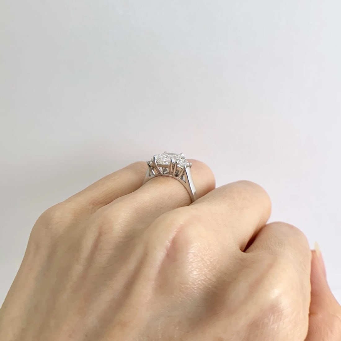 GIA 3-Stone Emerald Cut Trapezoid Diamond Platinum Engagement Ring 2.63 CTW - 5