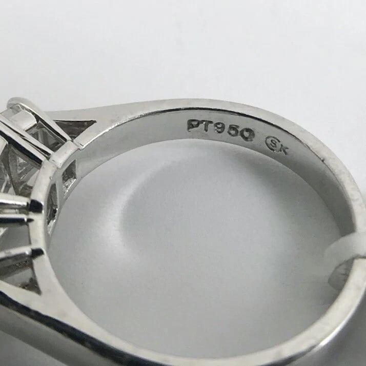 GIA 3-Stone Emerald Cut Trapezoid Diamond Platinum Engagement Ring 2.63 CTW - 8