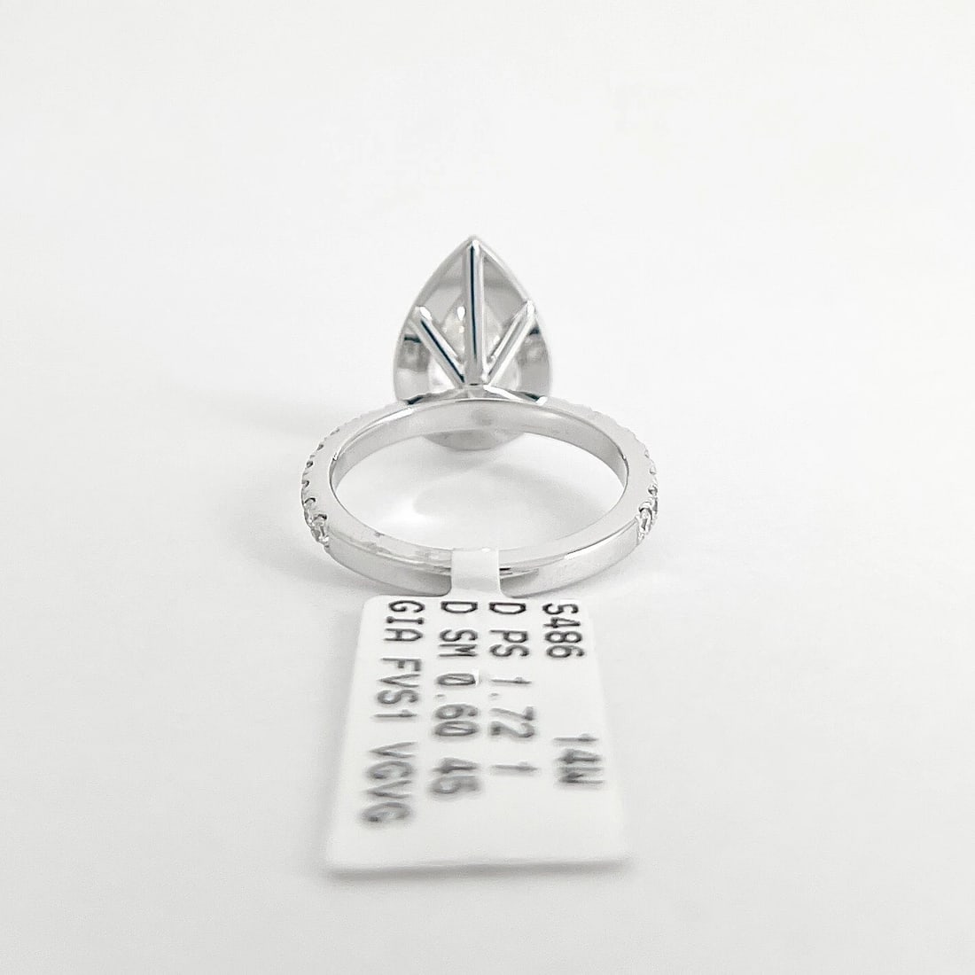 GIA Pear Diamond Halo Engagement Ring 14K White Gold, 2.32 CTW - 8