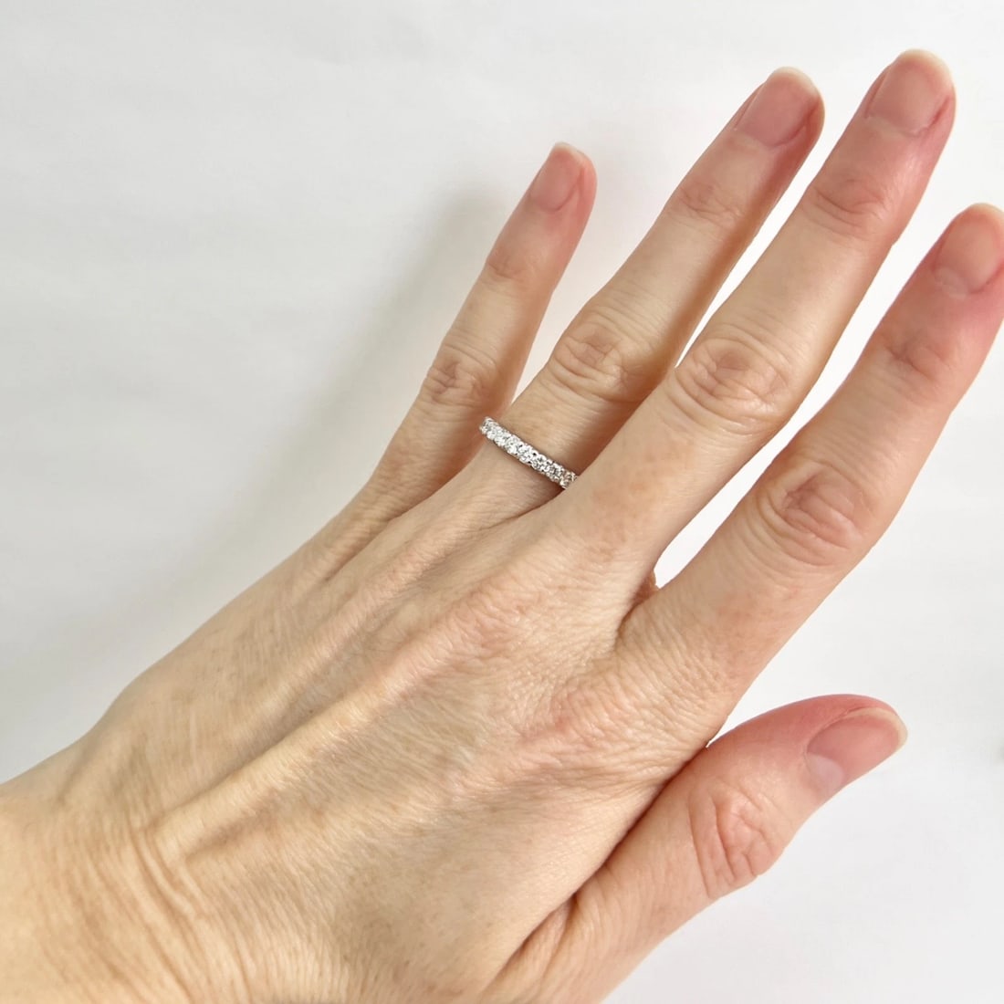 Lab-Created Diamond Eternity Ring Wedding Band 14K White Gold, Size 5.75 - 3