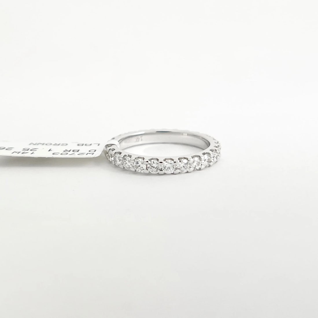 Lab-Created Diamond Eternity Ring Wedding Band 14K White Gold, Size 5.75 - 5