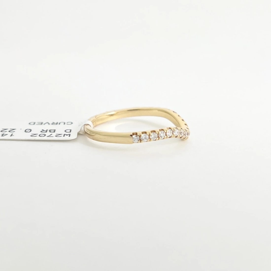 Curved Diamond Wedding Band Ring 14K Yellow Gold, Size 6.5 - 5