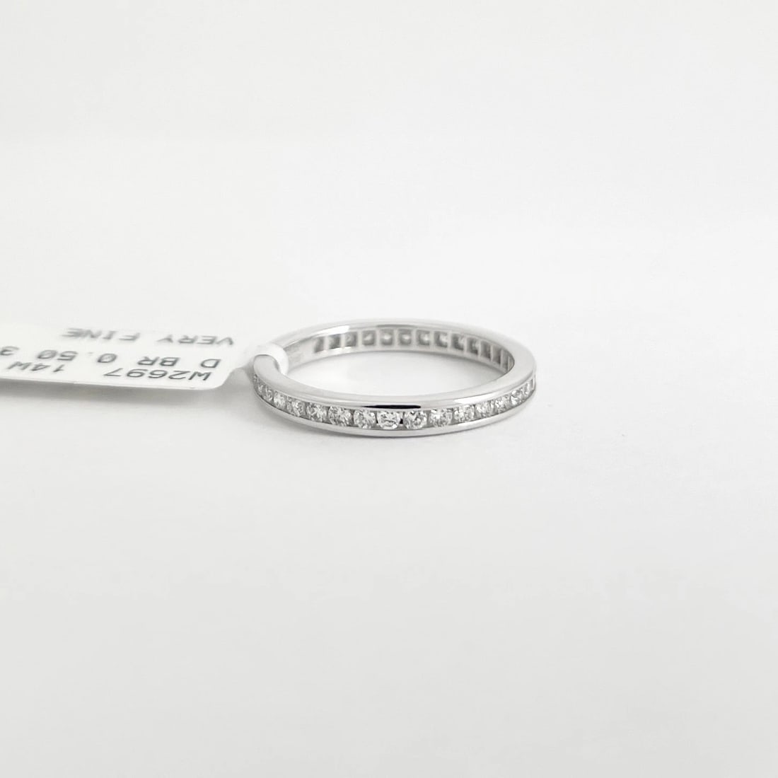 Round Diamond Eternity Channel-Set Wedding Band Ring 14K White Gold, Size 6 - 5