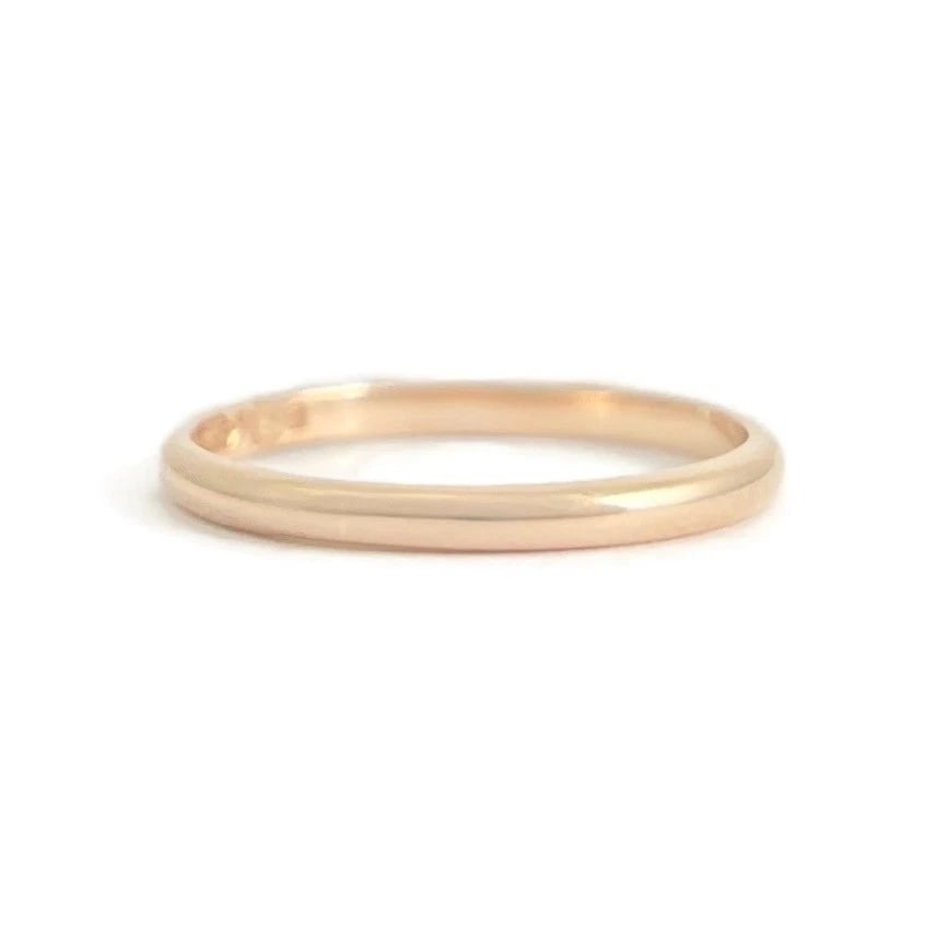 Thin Plain Classic Wedding Band Ring 14K Pink Rose Gold, Size 6, 1.8 mm (1 of 5)