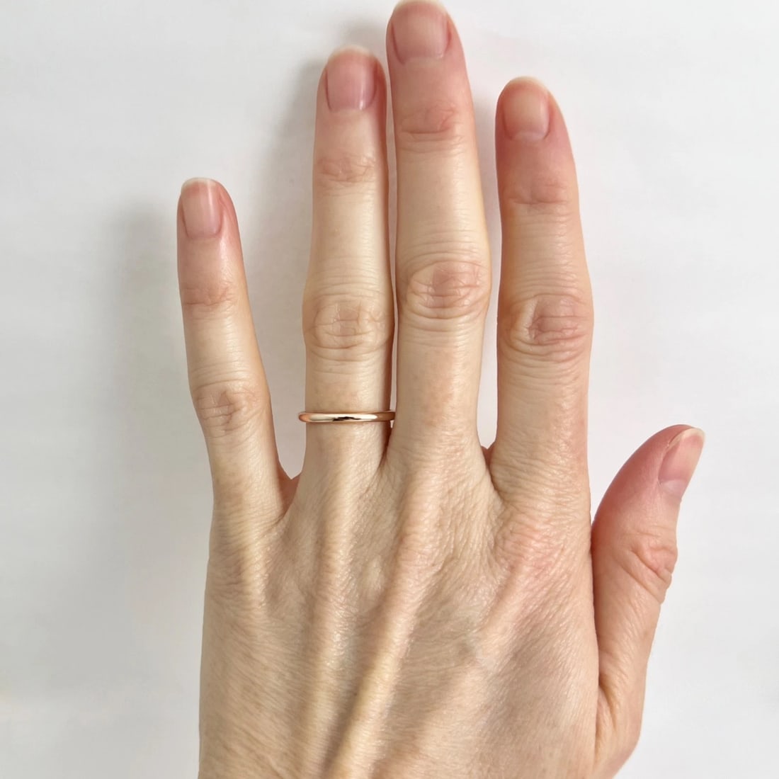 Thin Plain Classic Wedding Band Ring 14K Pink Rose Gold, Size 6, 1.8 mm - 2