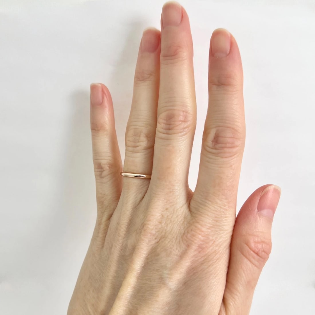 Thin Plain Classic Wedding Band Ring 14K Pink Rose Gold, Size 6, 1.8 mm - 3