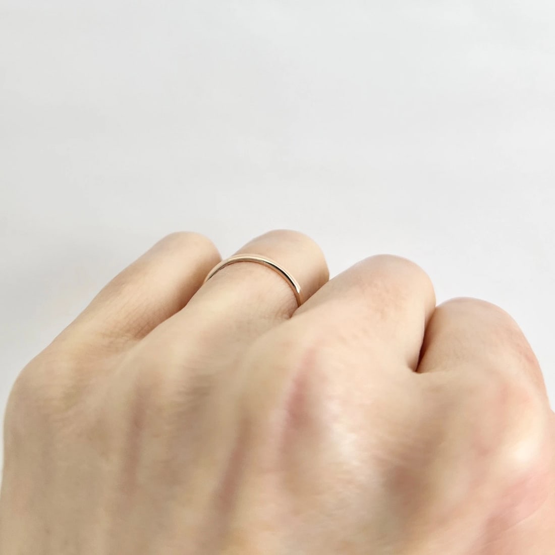 Thin Plain Classic Wedding Band Ring 14K Pink Rose Gold, Size 6, 1.8 mm - 4