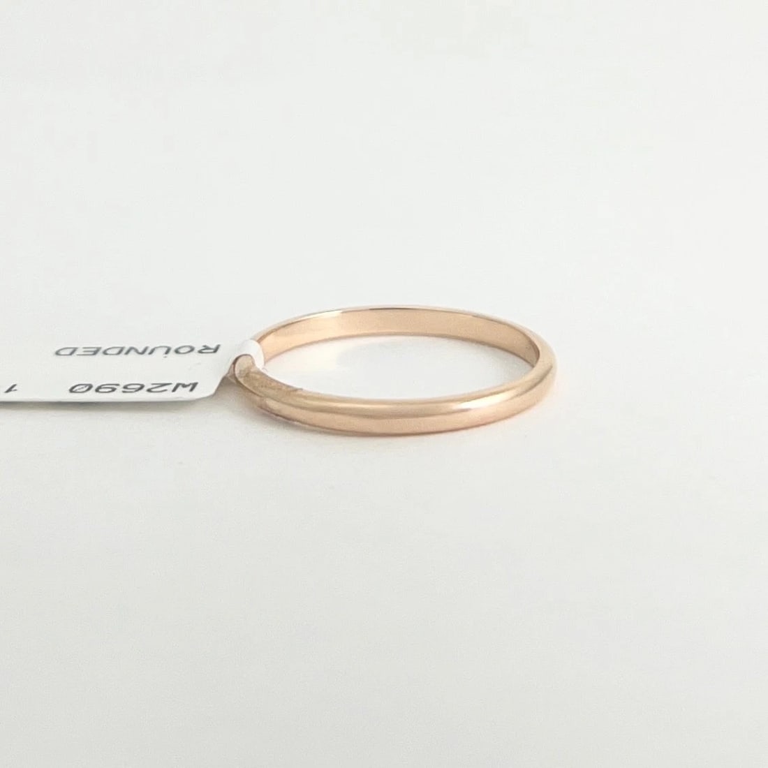 Thin Plain Classic Wedding Band Ring 14K Pink Rose Gold, Size 6, 1.8 mm - 5