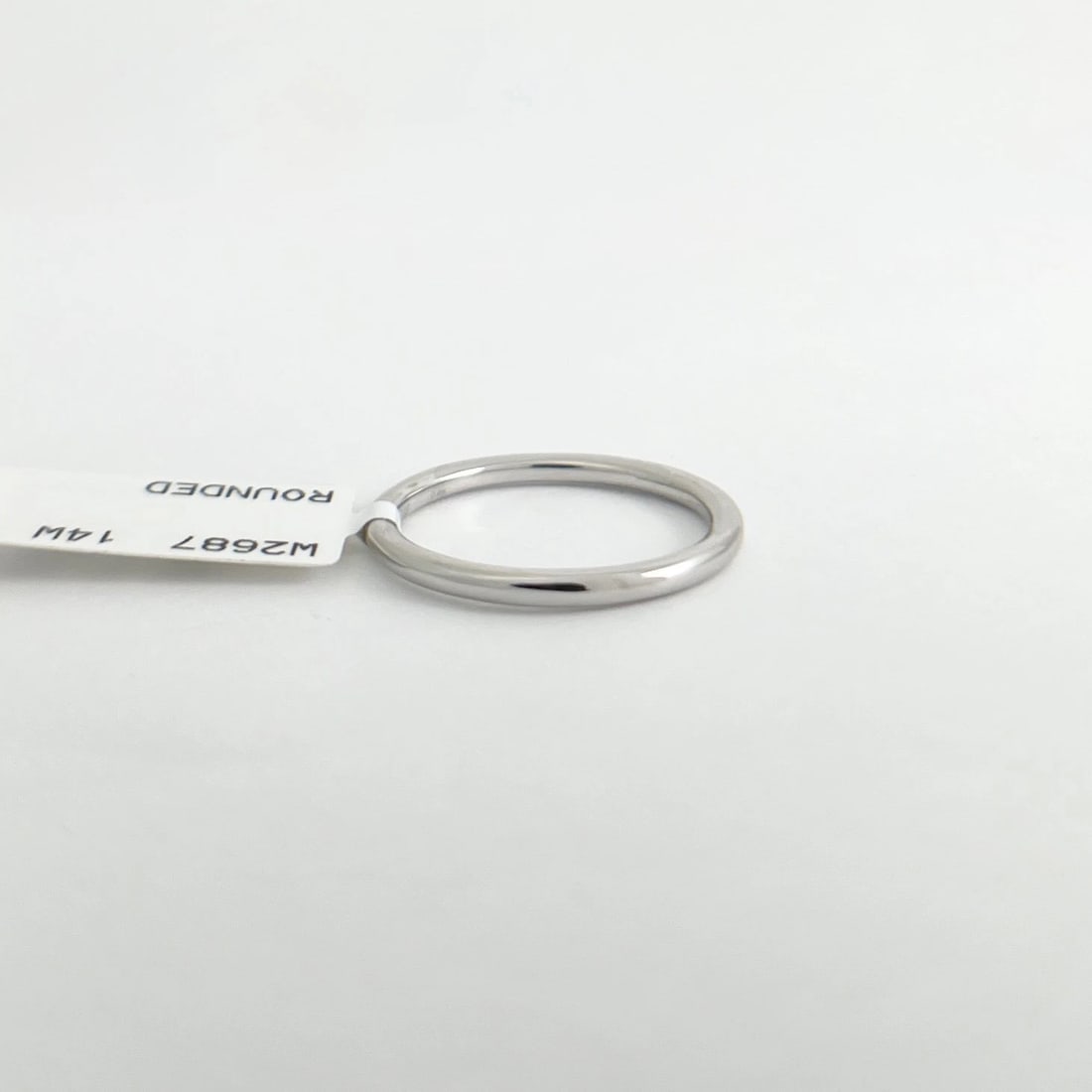 Thin Plain Classic Rounded Wedding Band Ring 14K White Gold, Size 6, 1.7 mm - 5