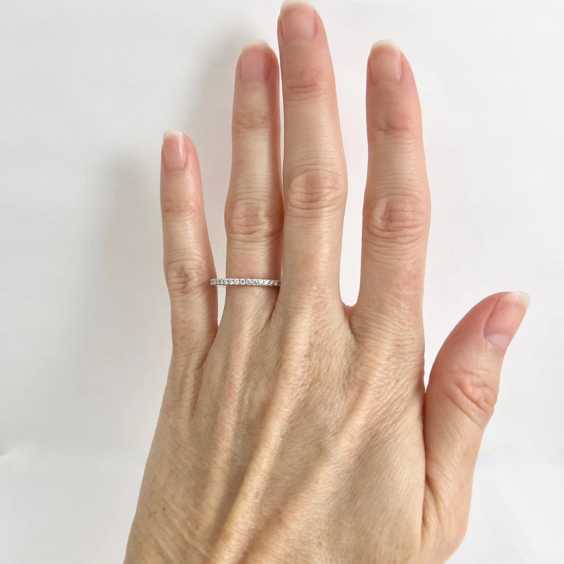 Lab-Created Diamond Eternity Ring Wedding Band 14K White Gold, Size 7.5 - 2