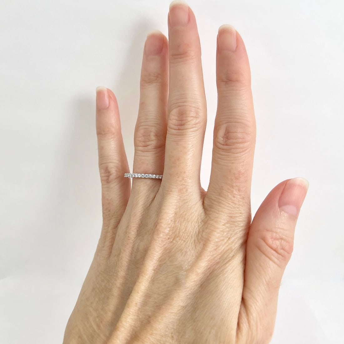 Lab-Created Diamond Eternity Ring Wedding Band 14K White Gold, Size 7.5 - 3