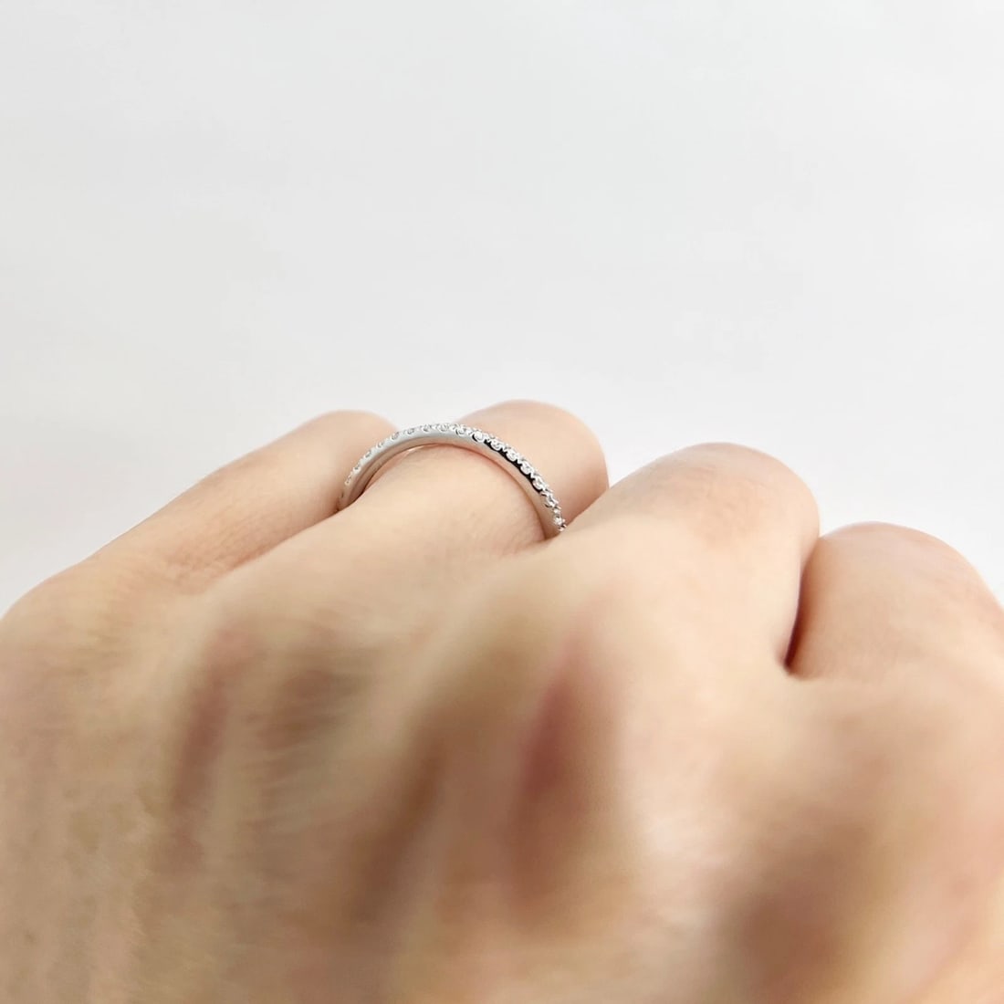 Lab-Created Diamond Eternity Ring Wedding Band 14K White Gold, Size 7.5 - 5