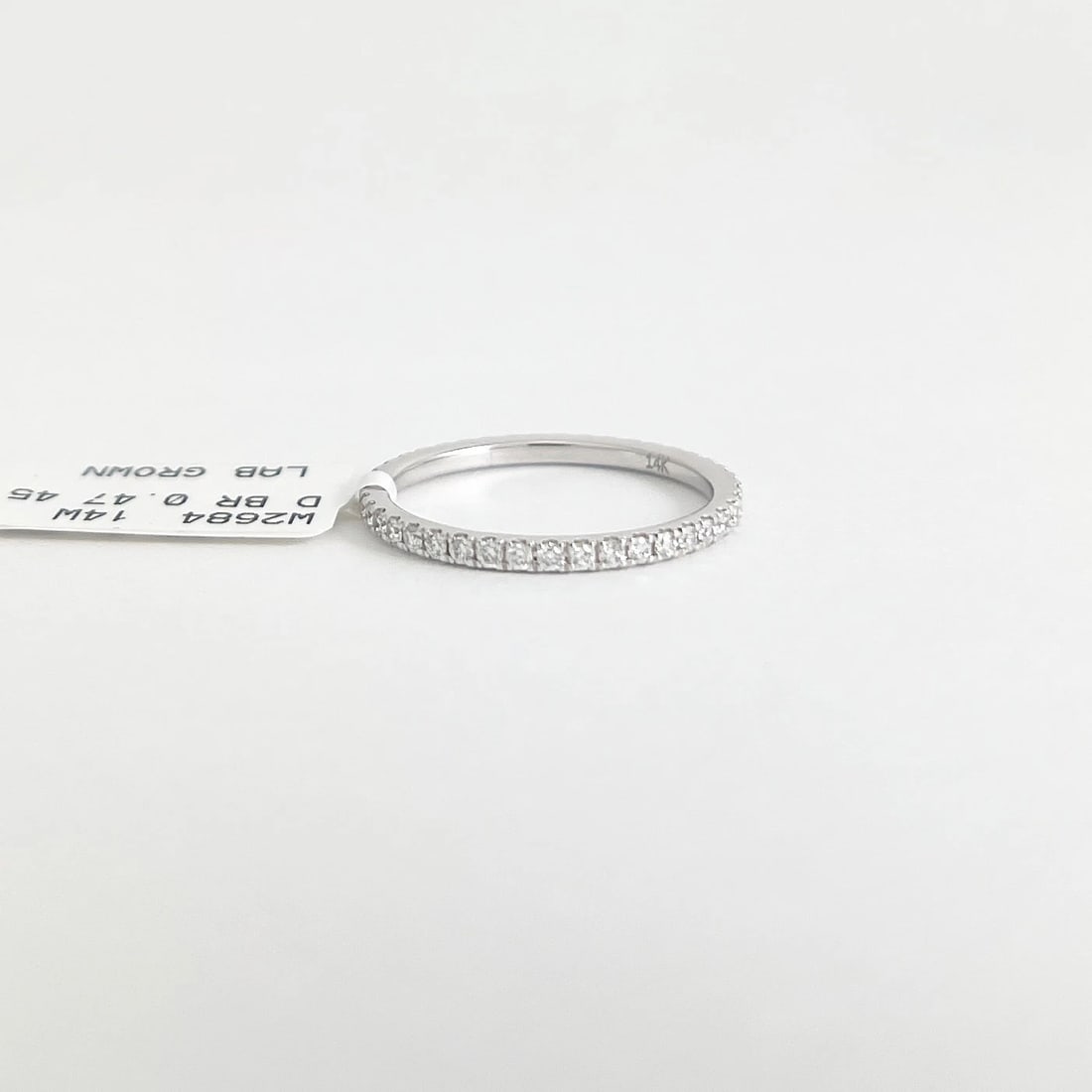 Lab-Created Diamond Eternity Ring Wedding Band 14K White Gold, Size 7.5 - 6