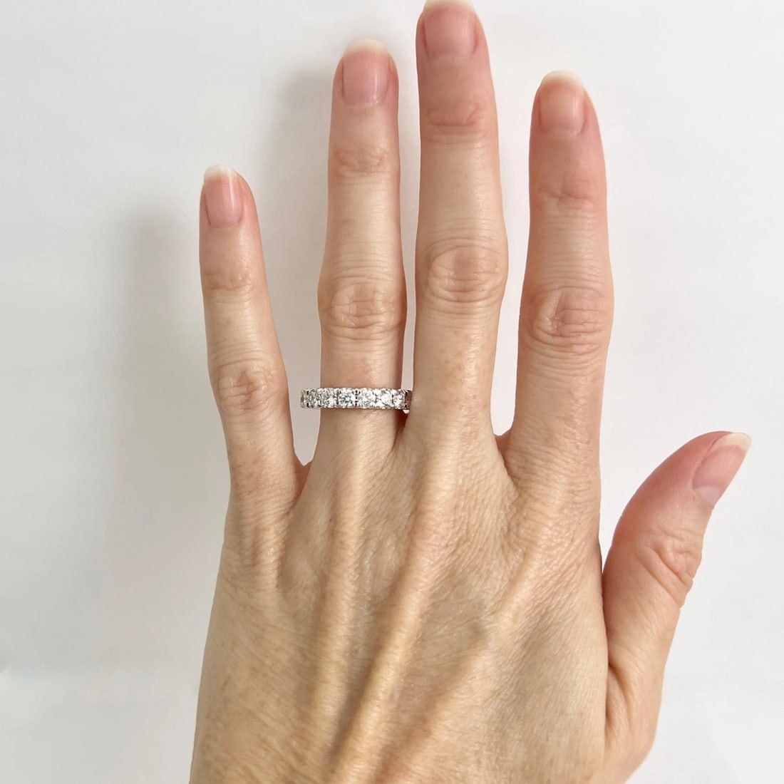 Round Diamond Eternity Ring Wedding Band 14K White Gold, 2.36 CTW, Size 6.5 - 2