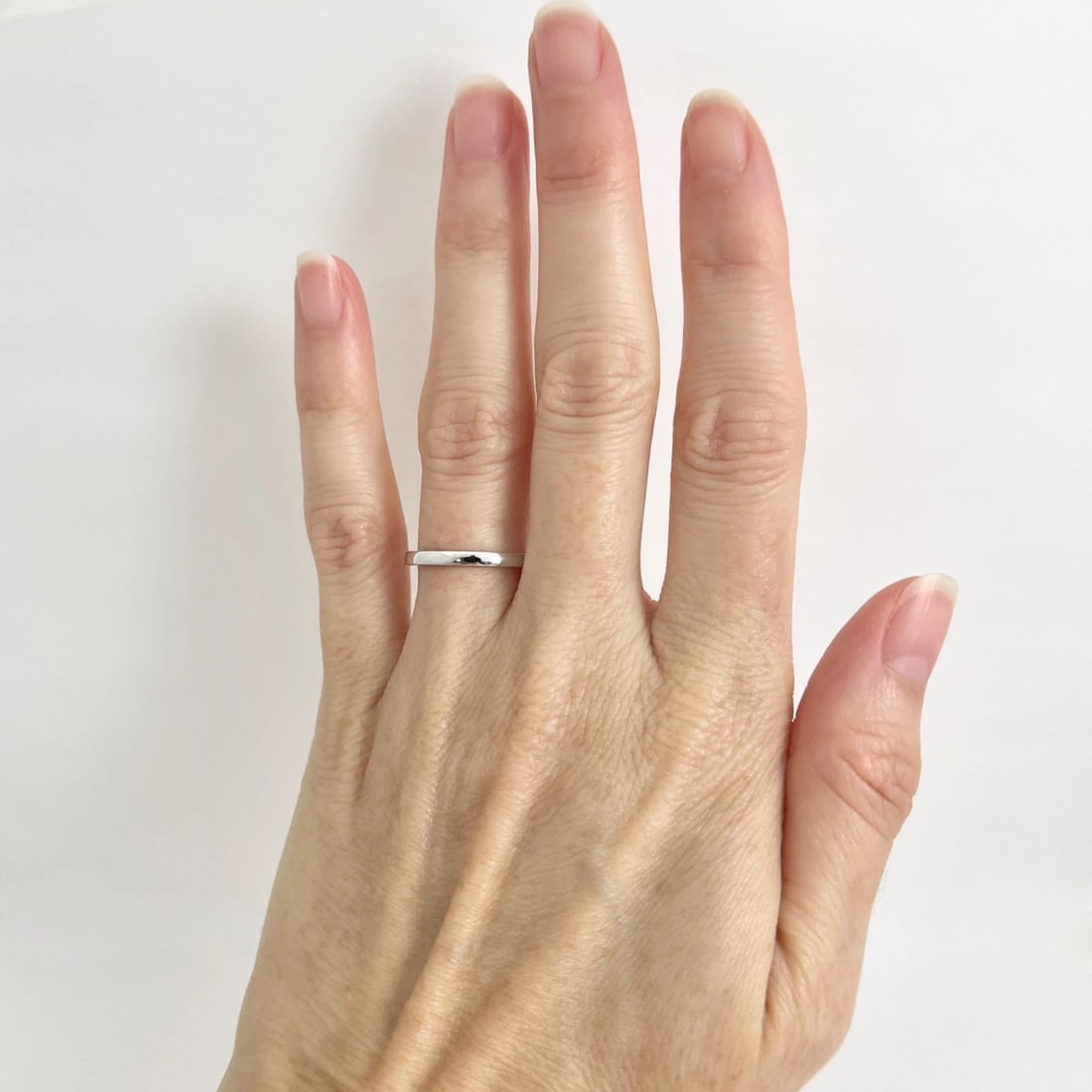 Thin Plain Classic Wedding Band Ring 14K White Gold, Size 5.5, 2 mm - 2