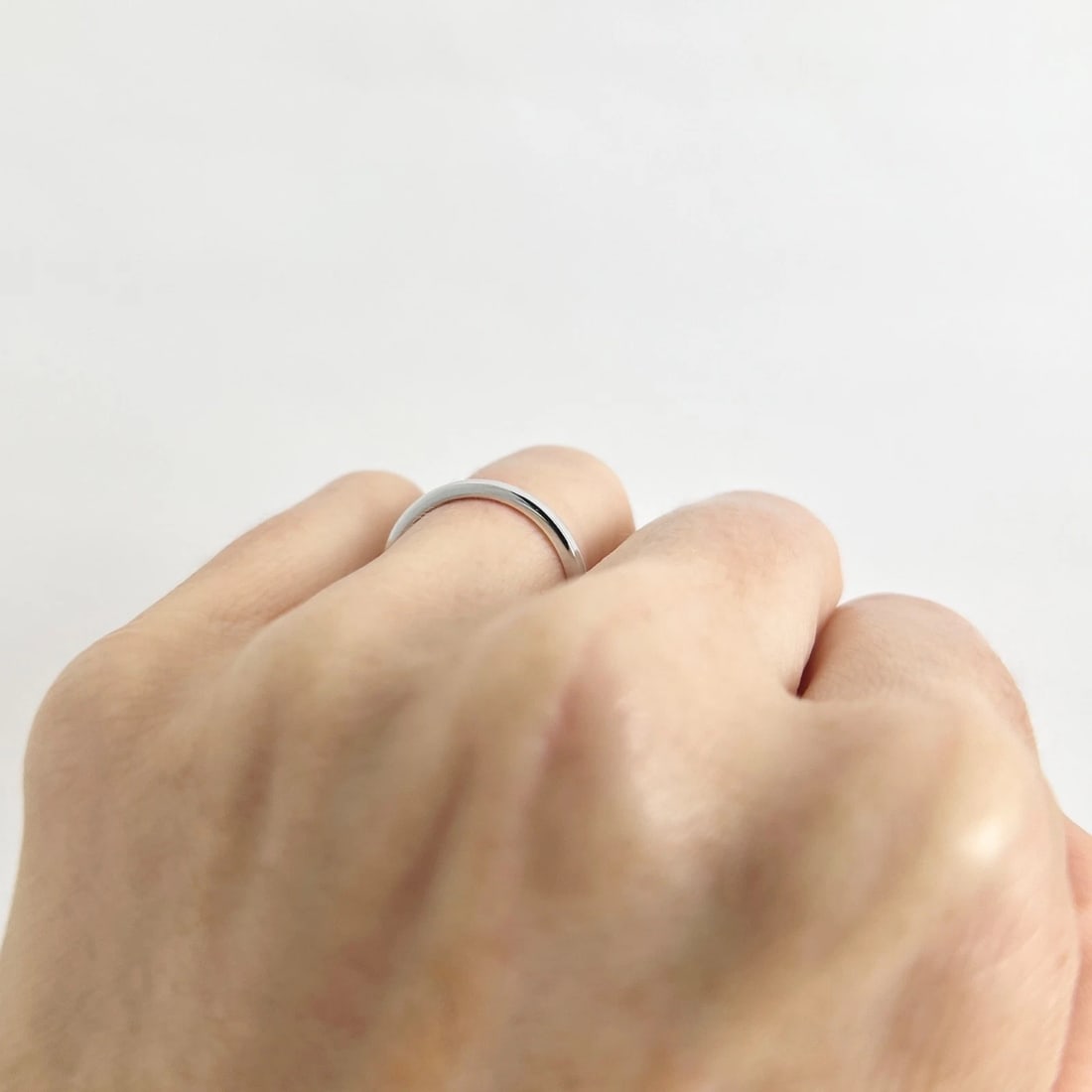 Thin Plain Classic Wedding Band Ring 14K White Gold, Size 5.5, 2 mm - 4