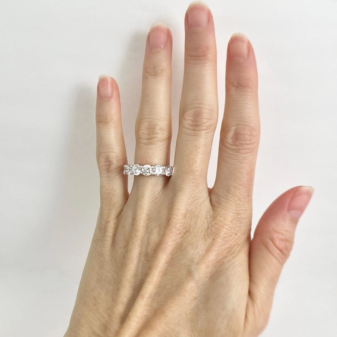 Lab-Created Diamond Eternity Ring Wedding Band 14K White Gold, 5.80 CTW Size 6.5 - 2