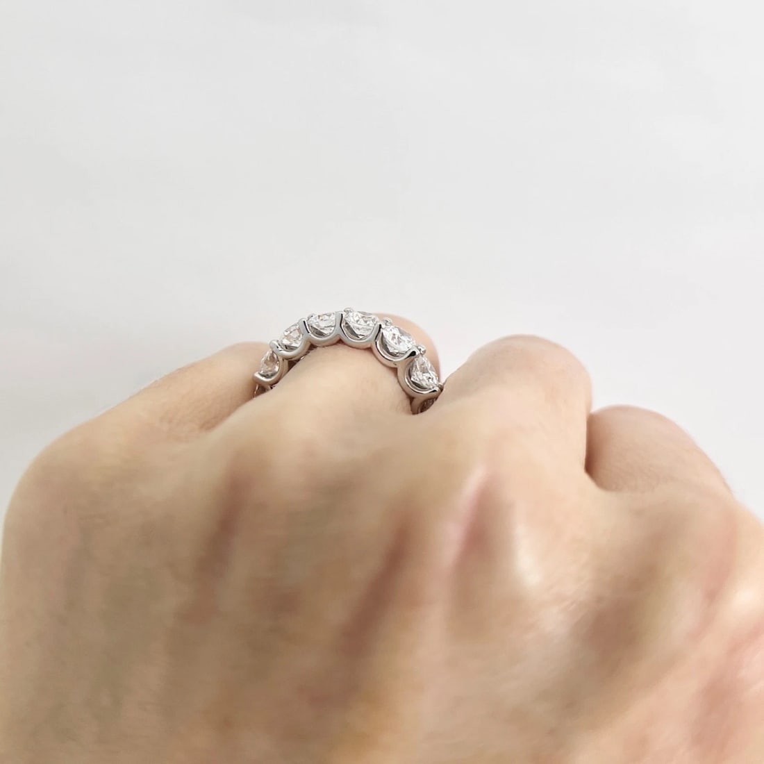 Lab-Created Diamond Eternity Ring Wedding Band 14K White Gold, 5.80 CTW Size 6.5 - 5