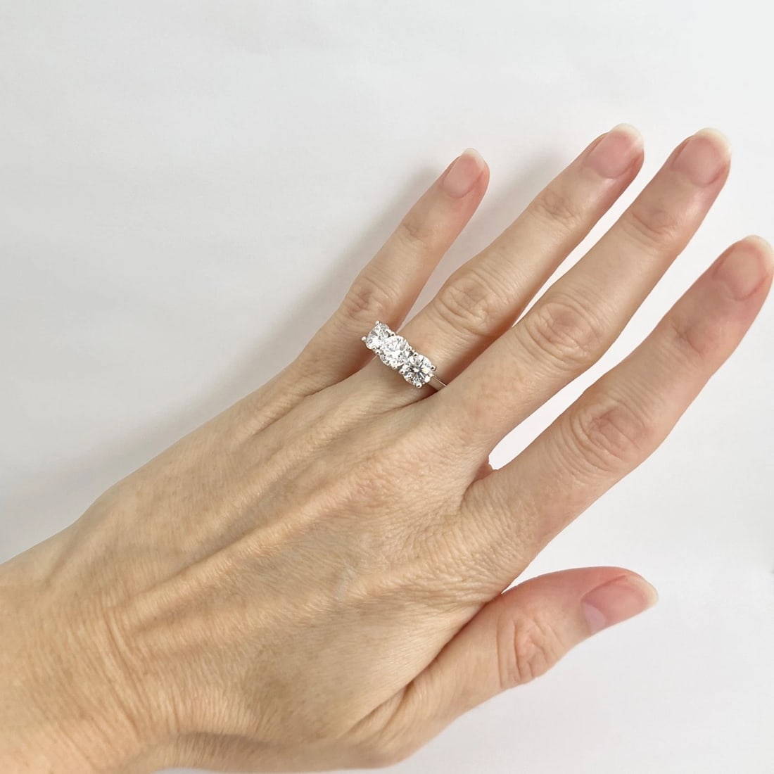 3-Stone Round Lab-Created Diamond Engagement Ring 14K White Gold, 2.58 CTW - 4