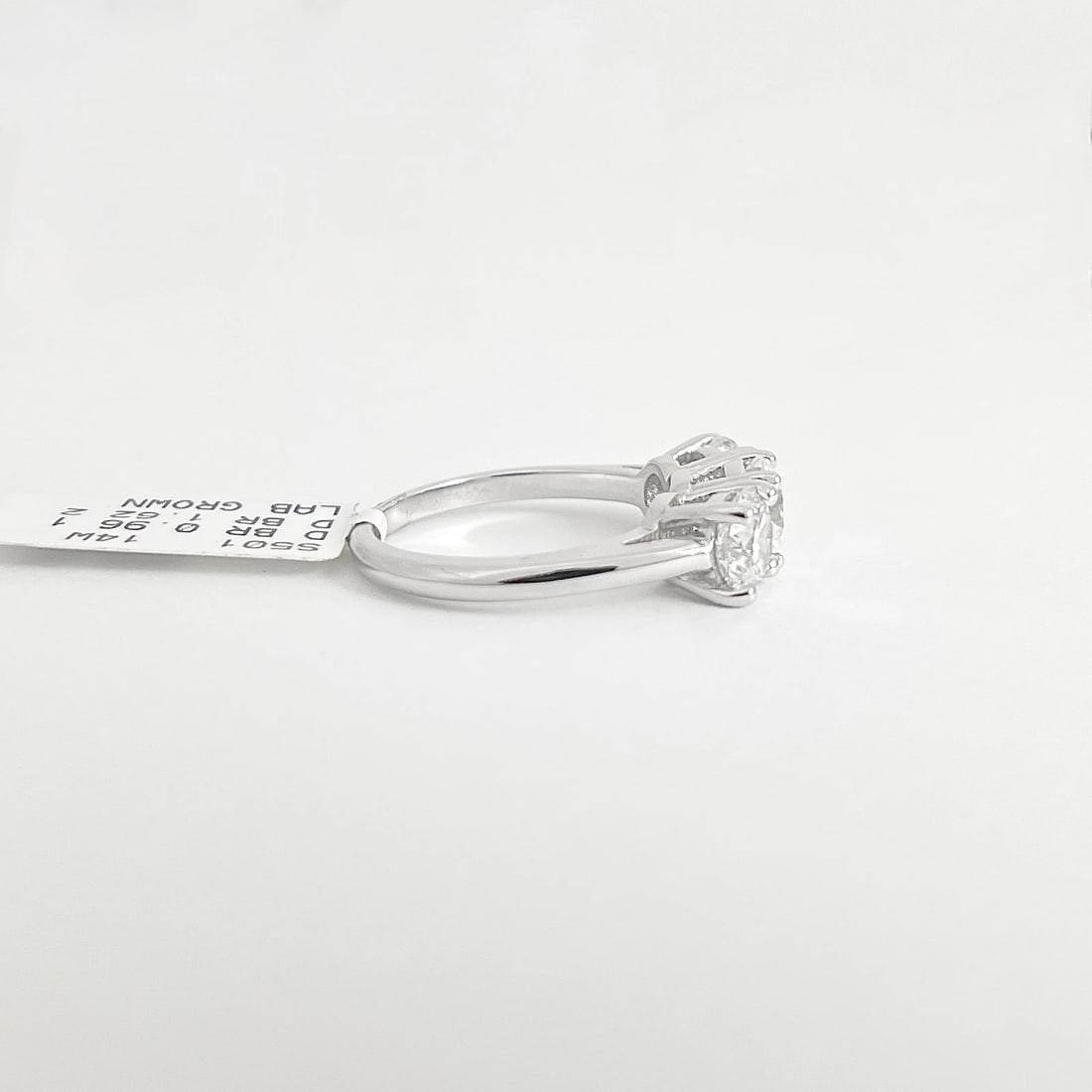 3-Stone Round Lab-Created Diamond Engagement Ring 14K White Gold, 2.58 CTW - 6