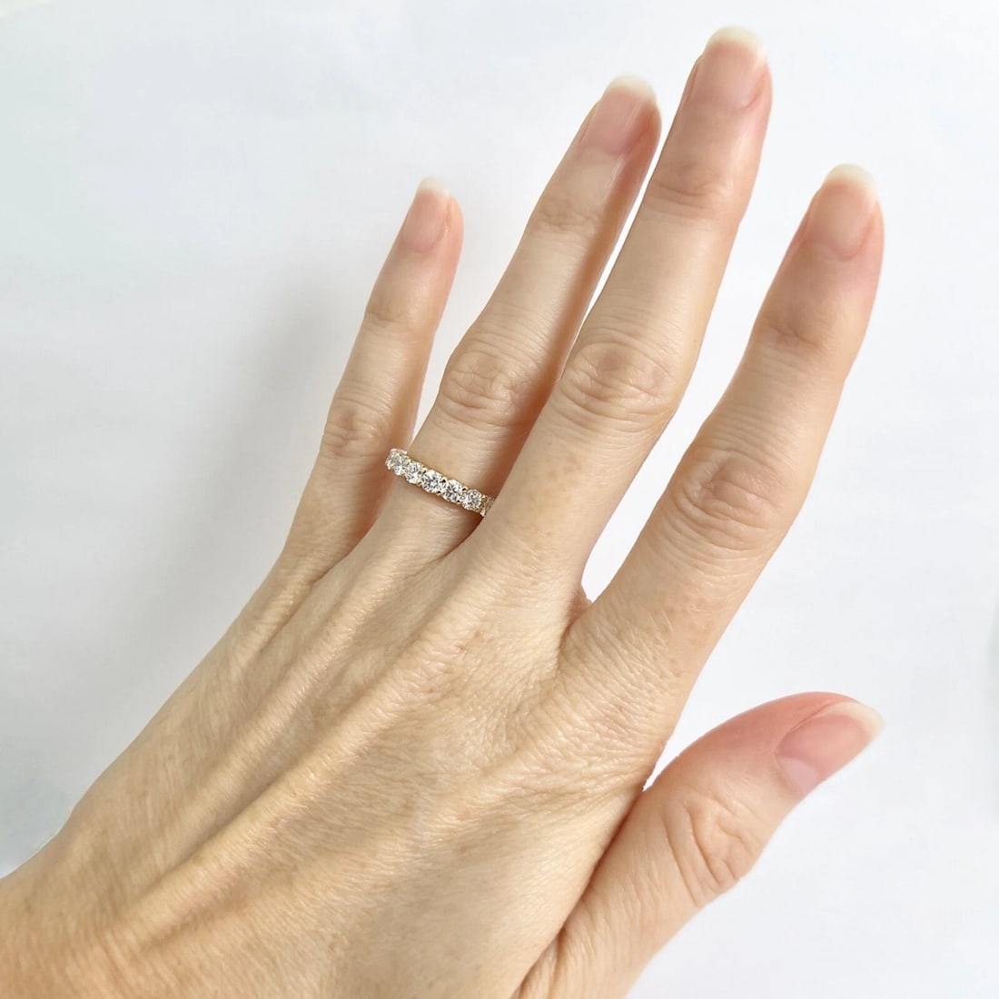 Round Diamond Eternity Ring Wedding Band 14K Yellow Gold, 2.10 CTW, Size 6.25 - 2