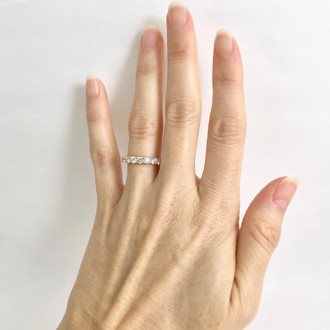 Round Diamond Eternity Ring Wedding Band 14K Yellow Gold, 2.10 CTW, Size 6.25 - 4