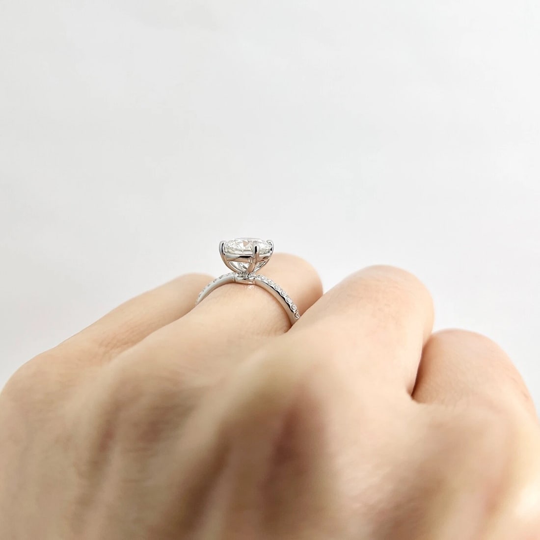 Round Lab-Created Diamond Solitaire Engagement Ring 14K White Gold, 1.81 CTW - 6