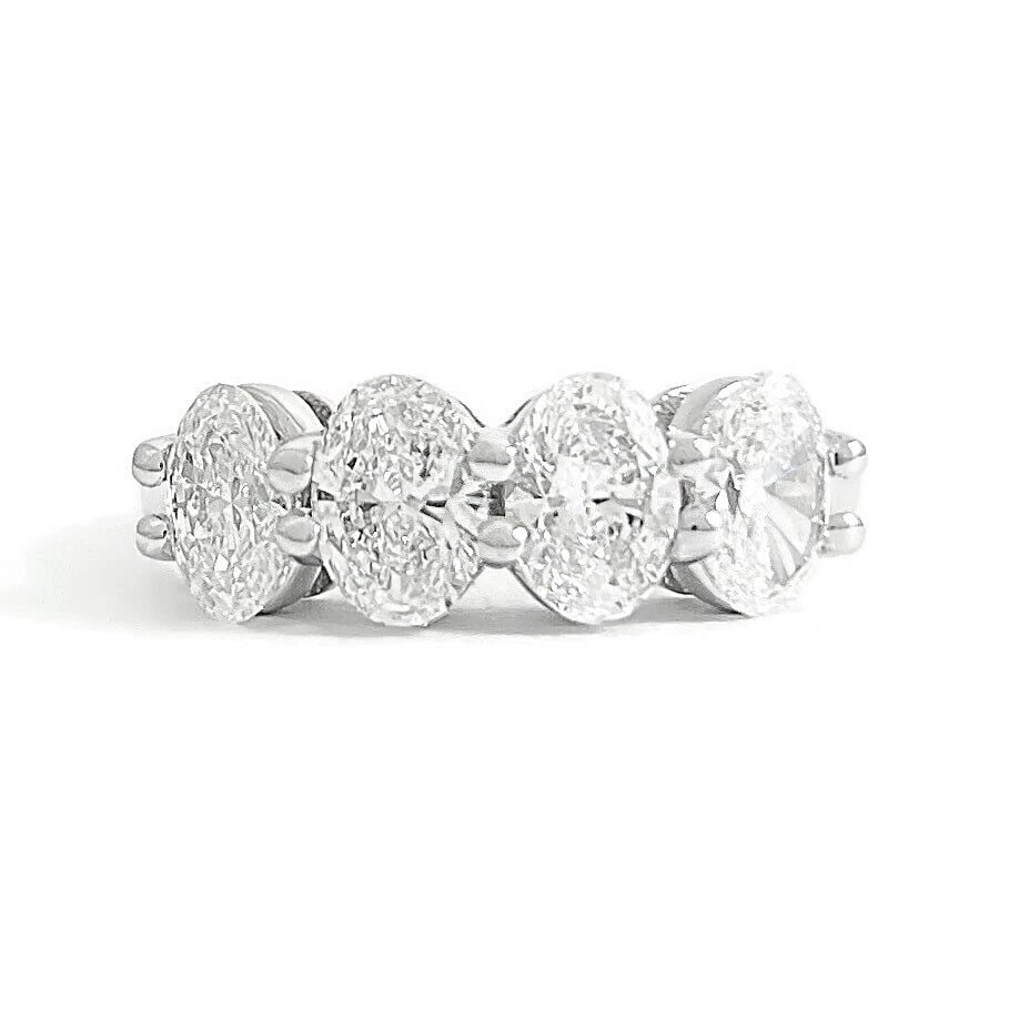 GIA 4-Stone Oval Diamond Wedding Band Anniversary Ring 14K White Gold, 1.67CTW: GIA 4-Stone Oval Diamond Wedding Band Anniversary Ring 14K White Gold, 1.67CTW This is a lovely ring that can be worn as a wedding band, anniversary ring or statement ring. Don't hesitate to ask any q