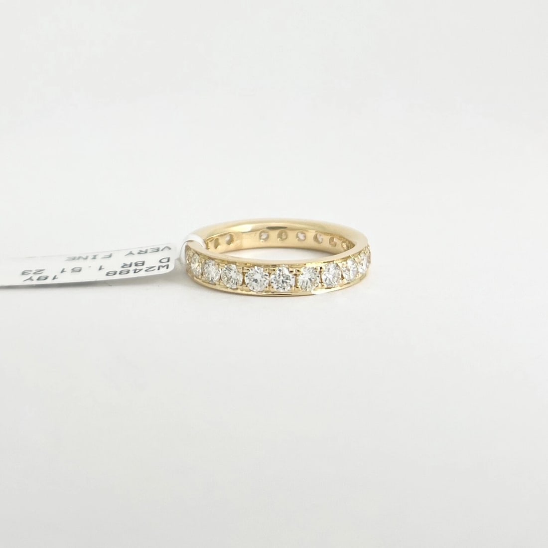 Round Pave Diamond Eternity Ring Wedding Band 18K Yellow Gold Size 7.5, 1.51 CTW - 7